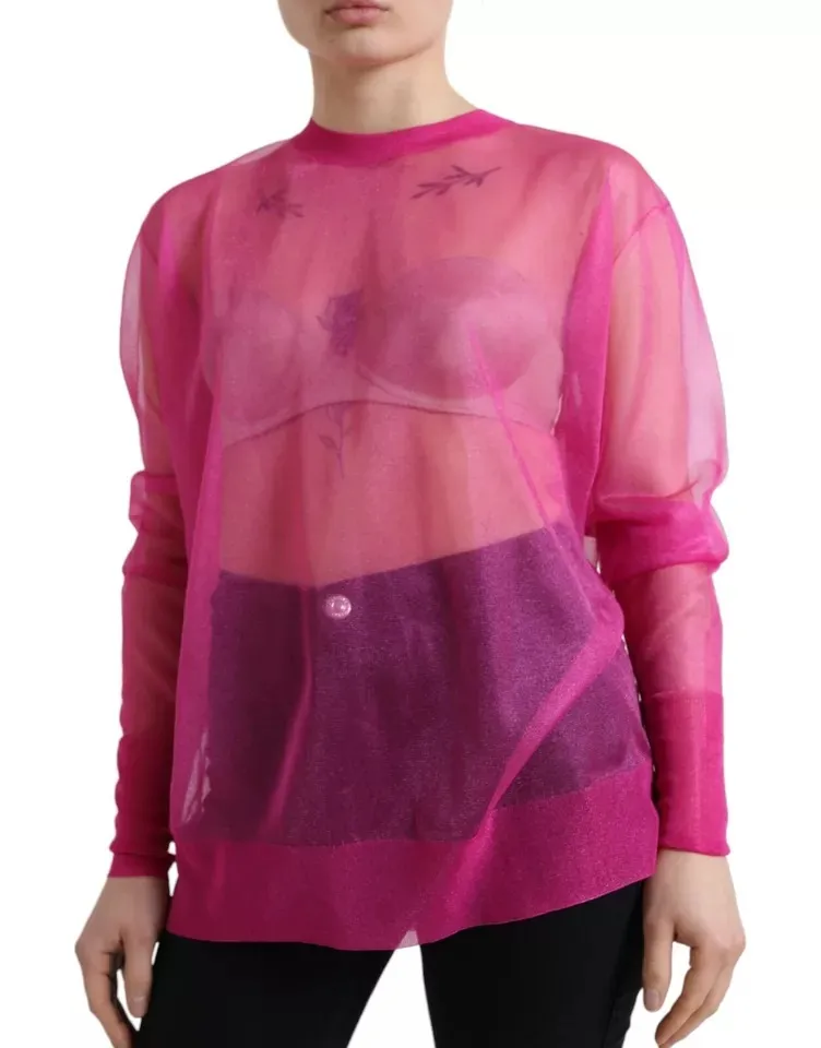 Sheer Long Sleeves Crewneck Top Women's Blouse (Pre-Owned) - Dolce & Gabbana - Modalova