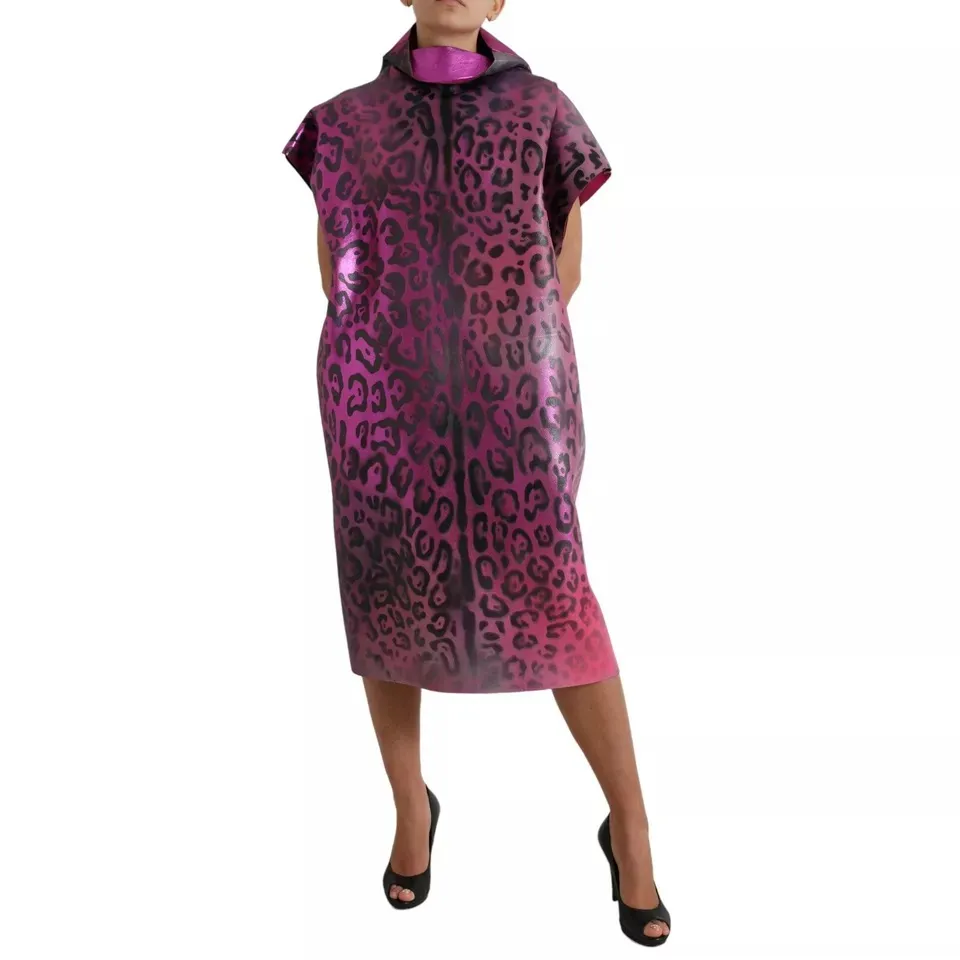 Leopard Print Polyester Shift Midi Women's Dress (Pre-Owned) - Dolce & Gabbana - Modalova