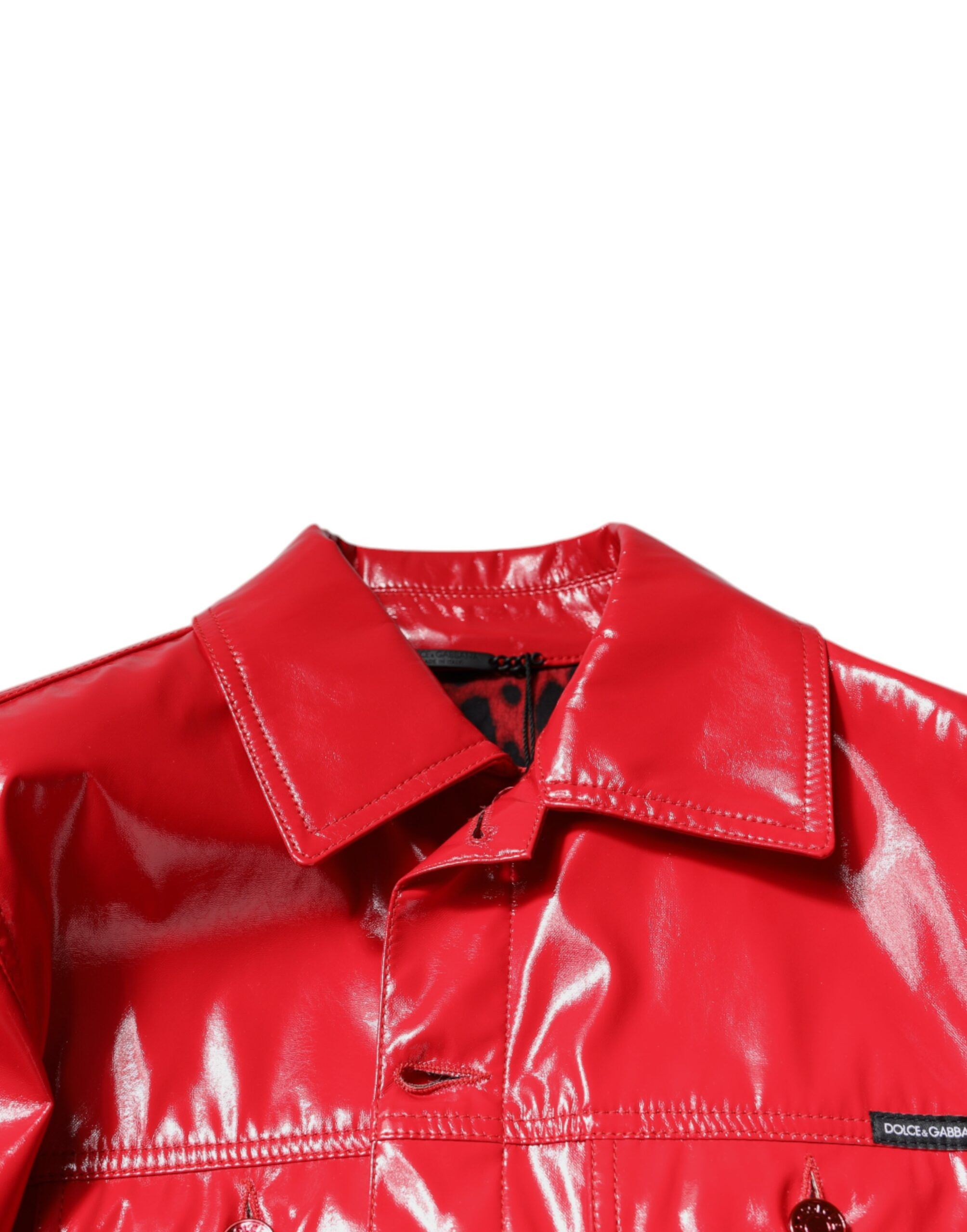 Polyester Button Down Collared Men's Jacket - Dolce & Gabbana - Modalova