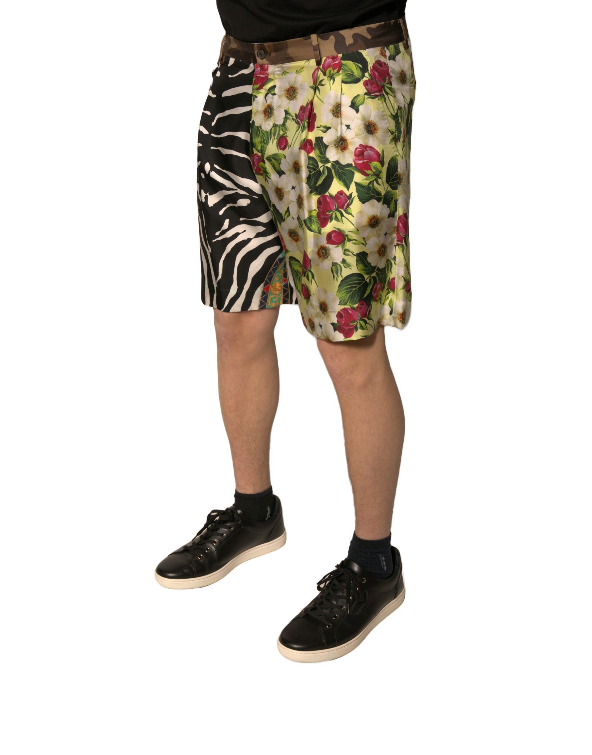Patchwork Silk Men Chino Men's Shorts - Dolce & Gabbana - Modalova