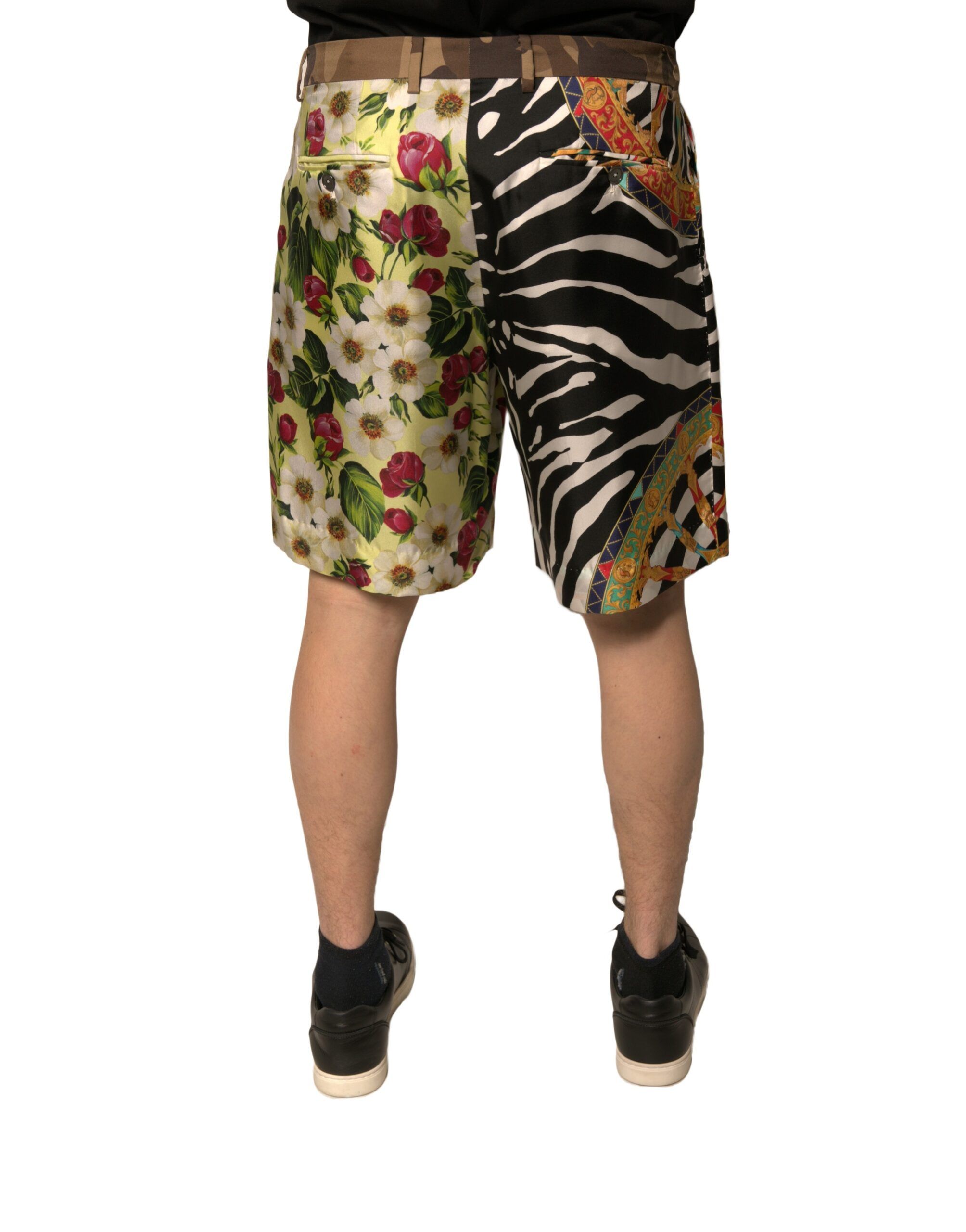 Patchwork Silk Men Chino Men's Shorts - Dolce & Gabbana - Modalova