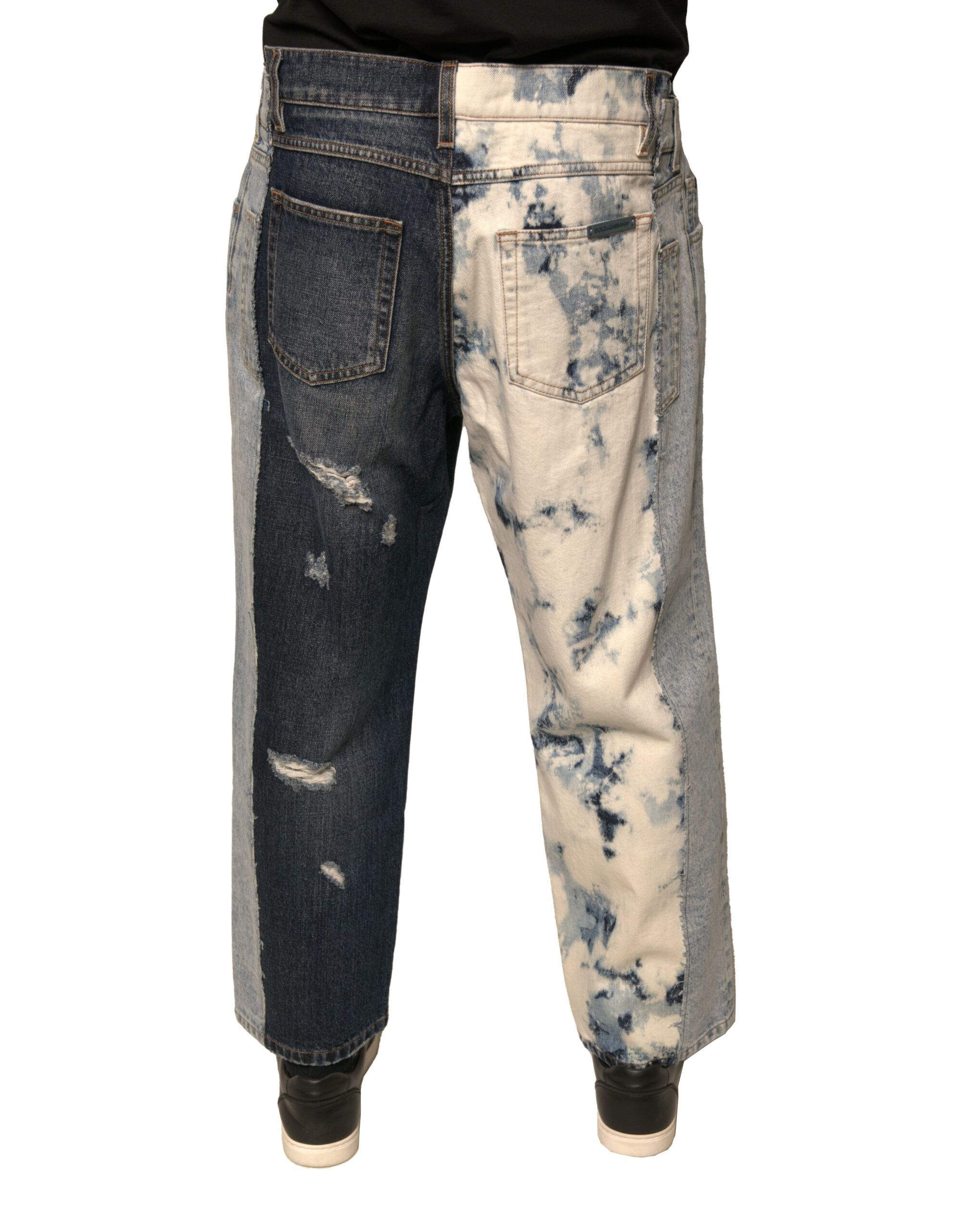 Patchwork Cotton Straight Men Denim Men's Jeans - Dolce & Gabbana - Modalova