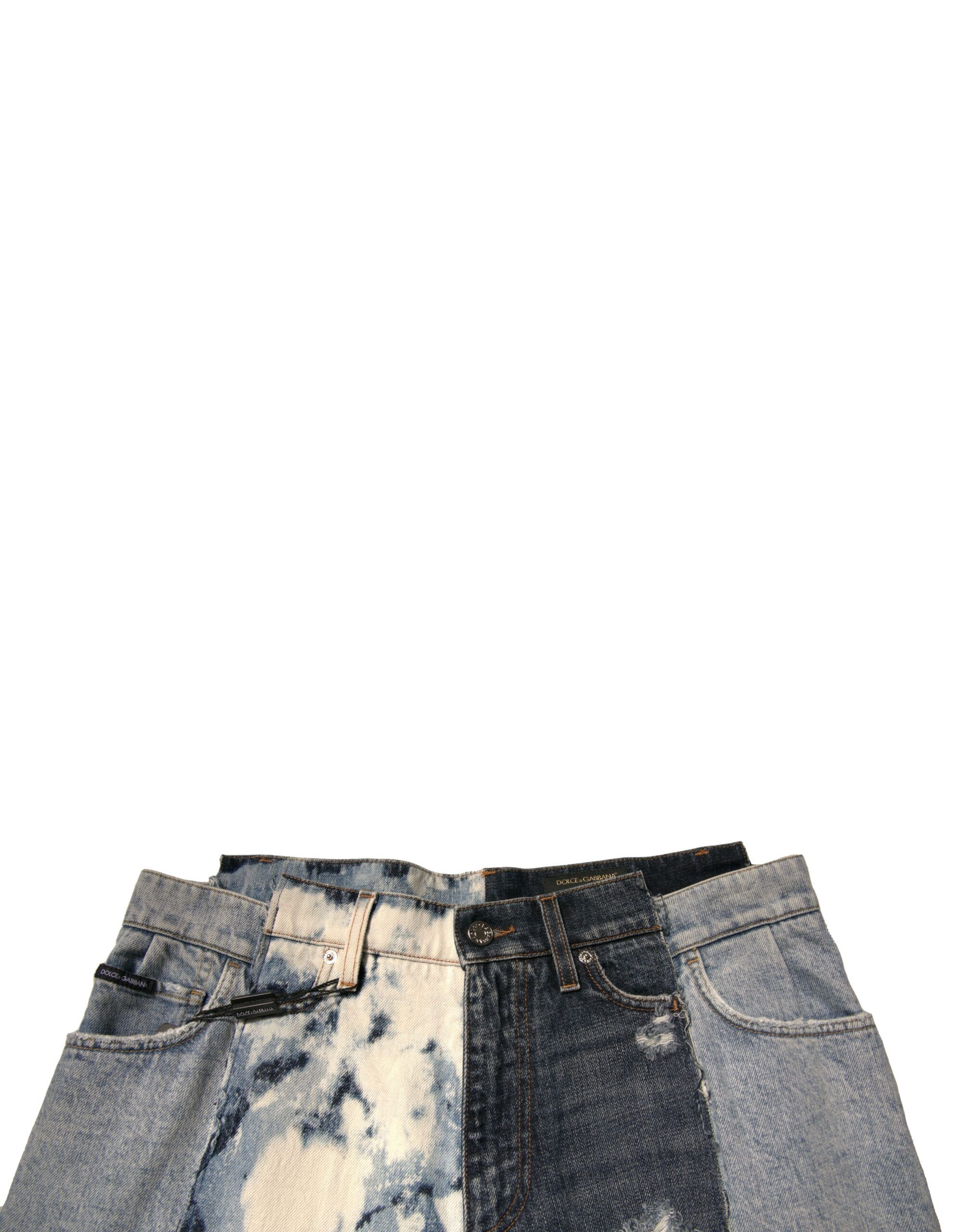 Patchwork Cotton Straight Men Denim Men's Jeans - Dolce & Gabbana - Modalova