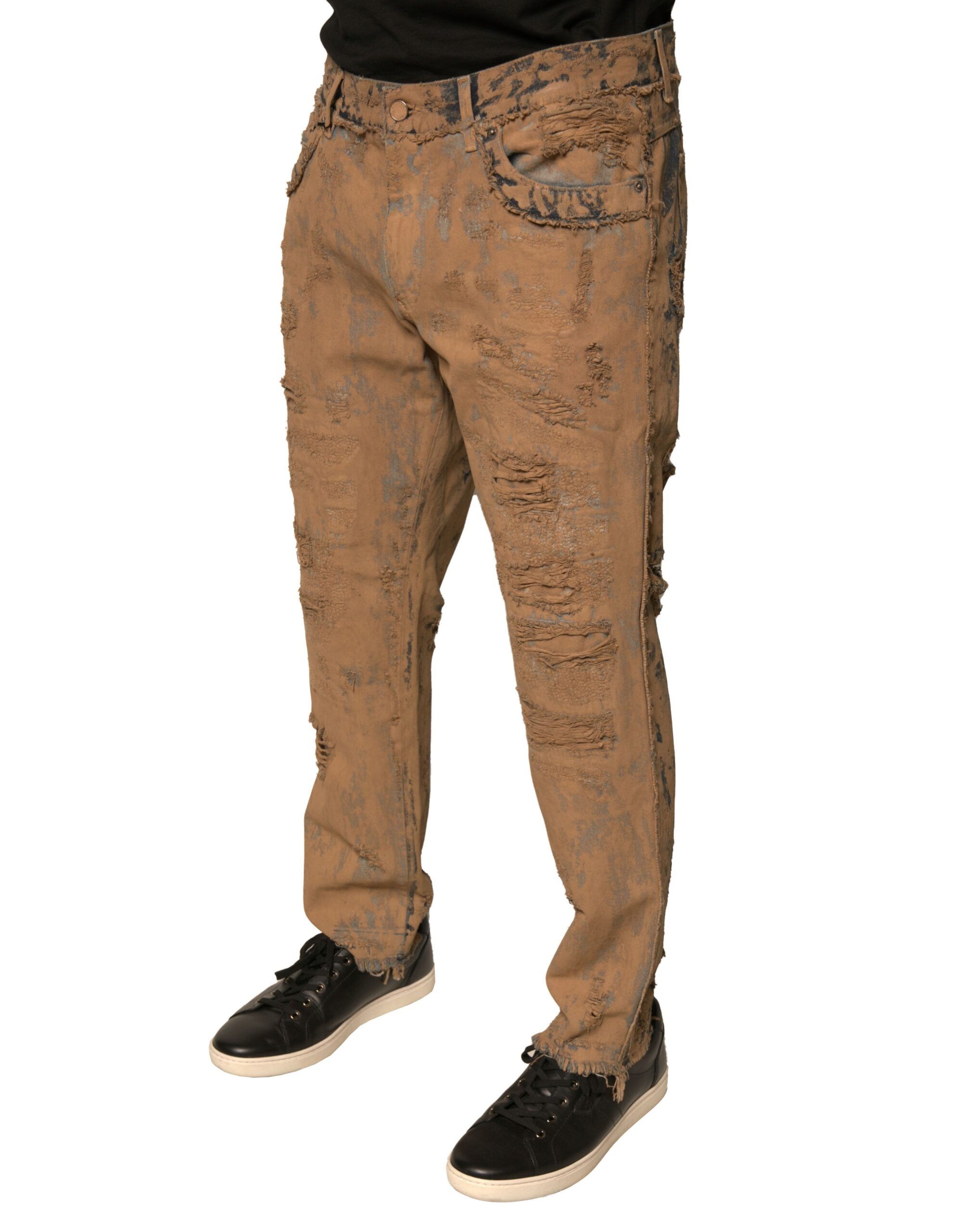 Tattered Cotton Skinny Denim Men's Jeans - Dolce & Gabbana - Modalova