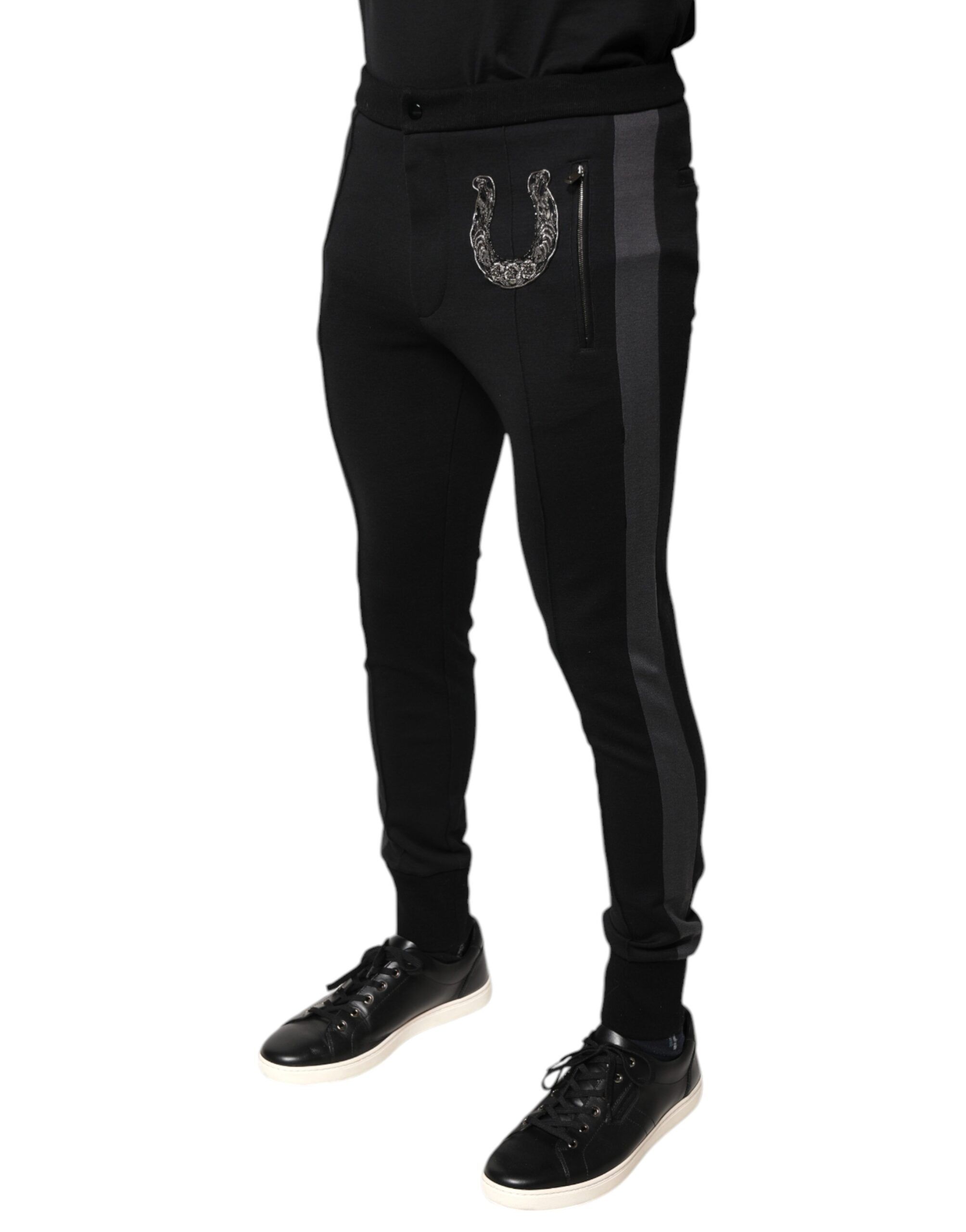Horseshoe Embellished Wool Slim Fit Men's Pants - Dolce & Gabbana - Modalova
