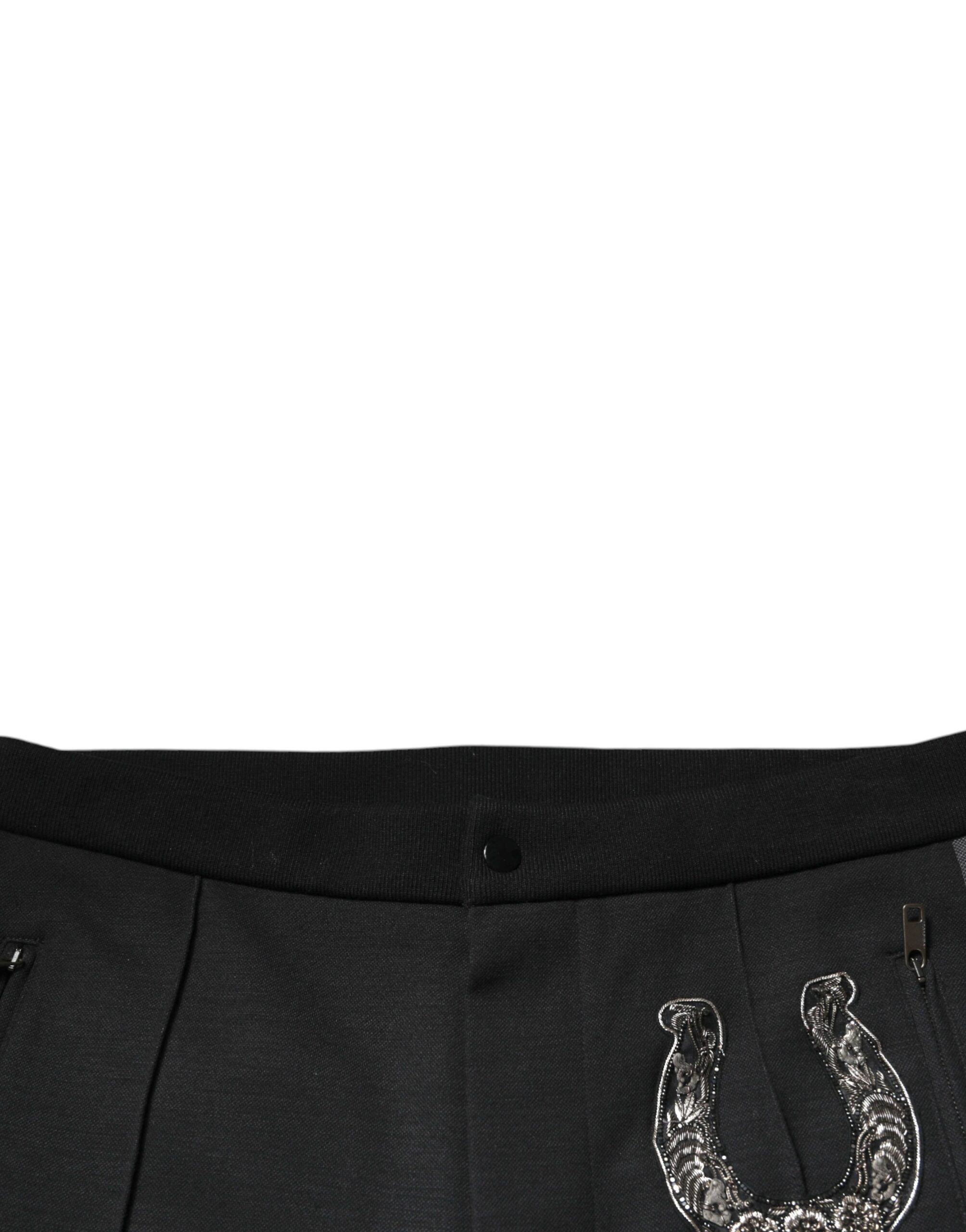 Horseshoe Embellished Wool Slim Fit Men's Pants - Dolce & Gabbana - Modalova