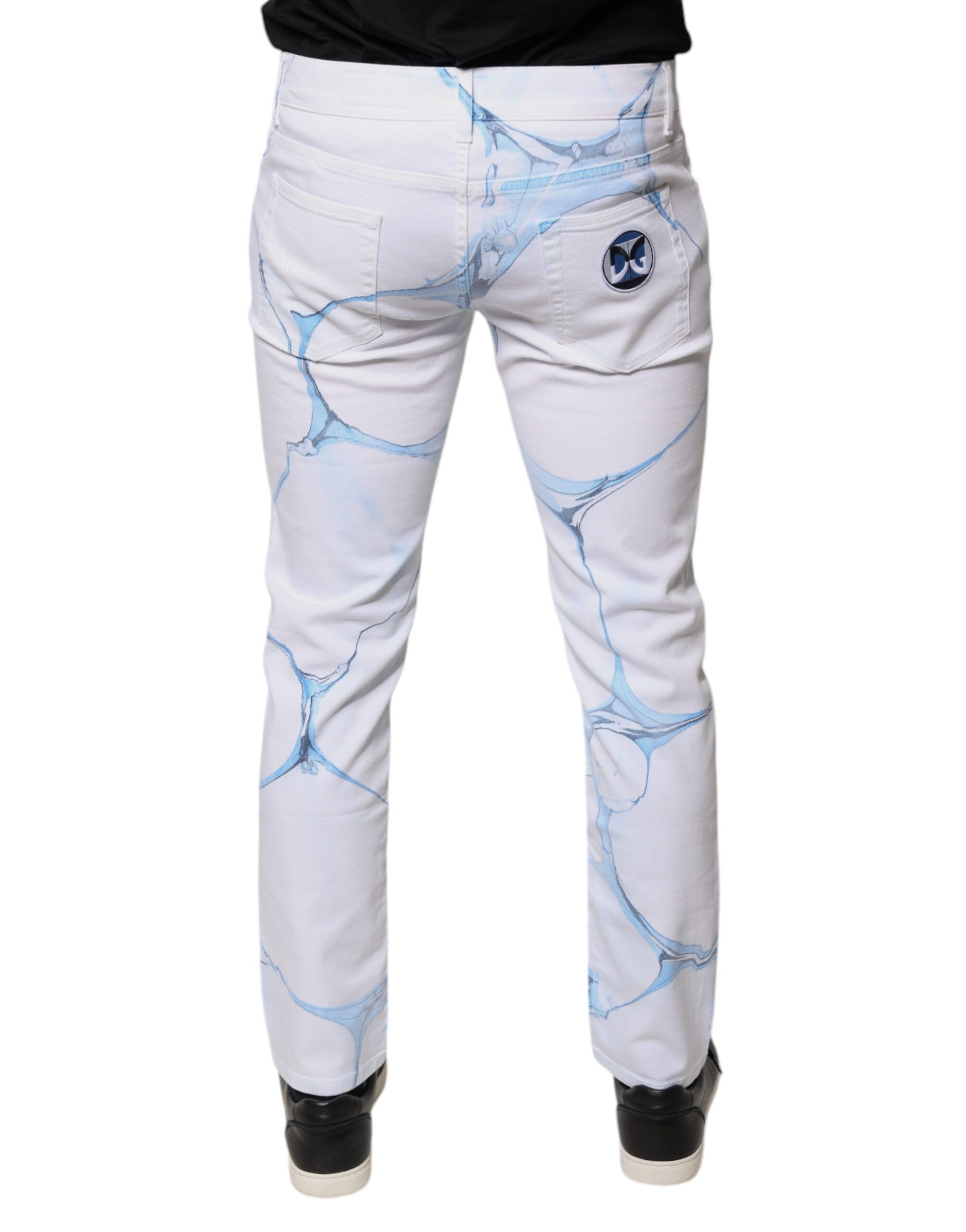 White Blue Cotton Stretch Skinny Denim Men's Jeans (Pre-Owned) - Dolce & Gabbana - Modalova