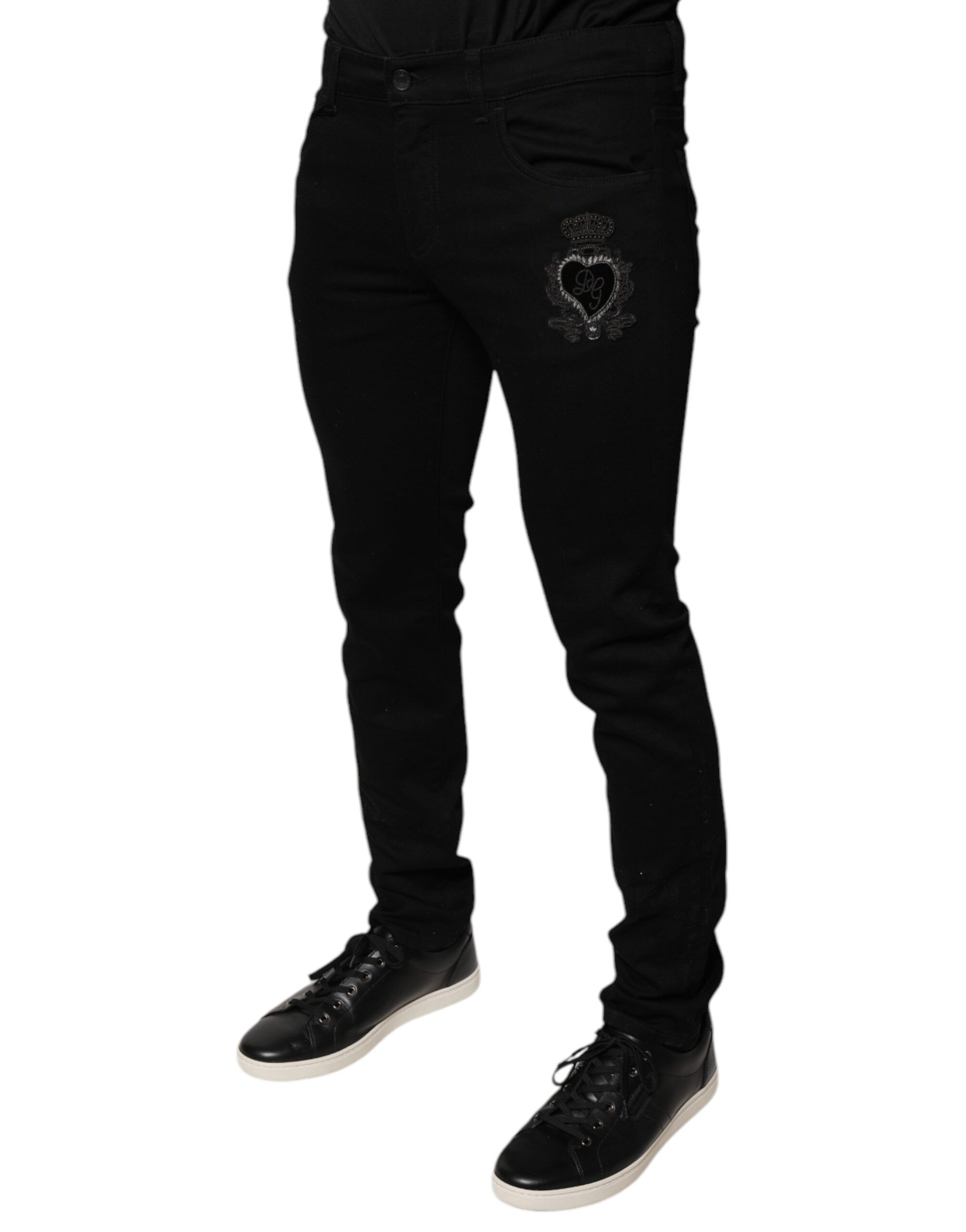 DG Crown Logo Cotton Skinny Denim Men's Jeans - Dolce & Gabbana - Modalova