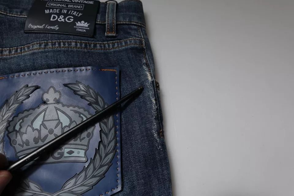 DG Crown Logo Cotton Skinny Denim Men's Jeans (Pre-Owned) - Dolce & Gabbana - Modalova