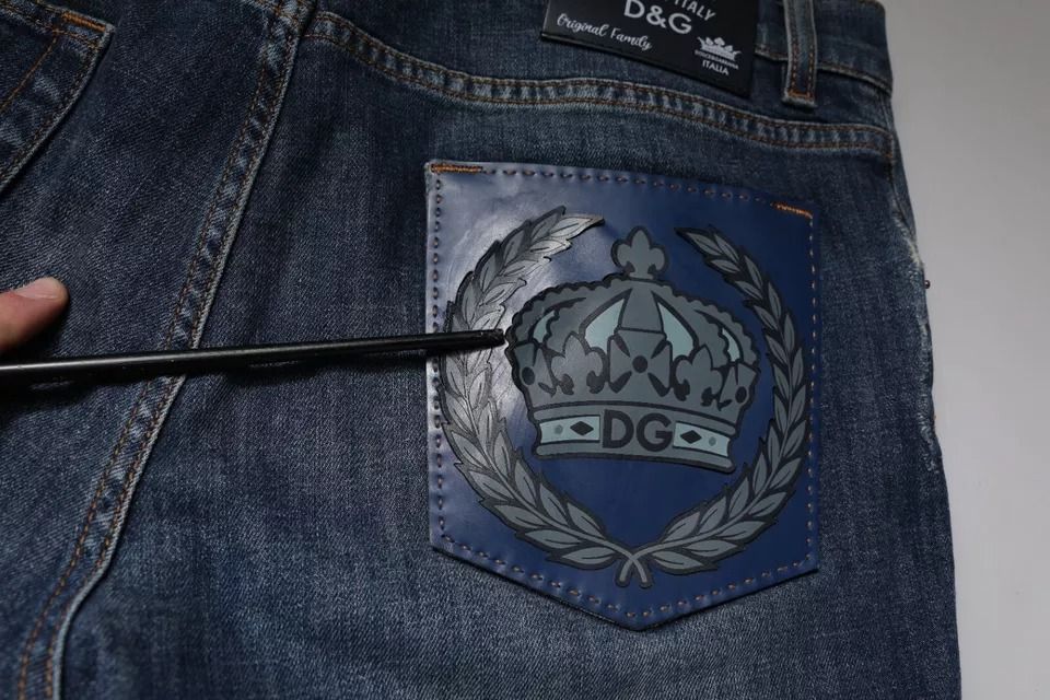 DG Crown Logo Cotton Skinny Denim Men's Jeans (Pre-Owned) - Dolce & Gabbana - Modalova