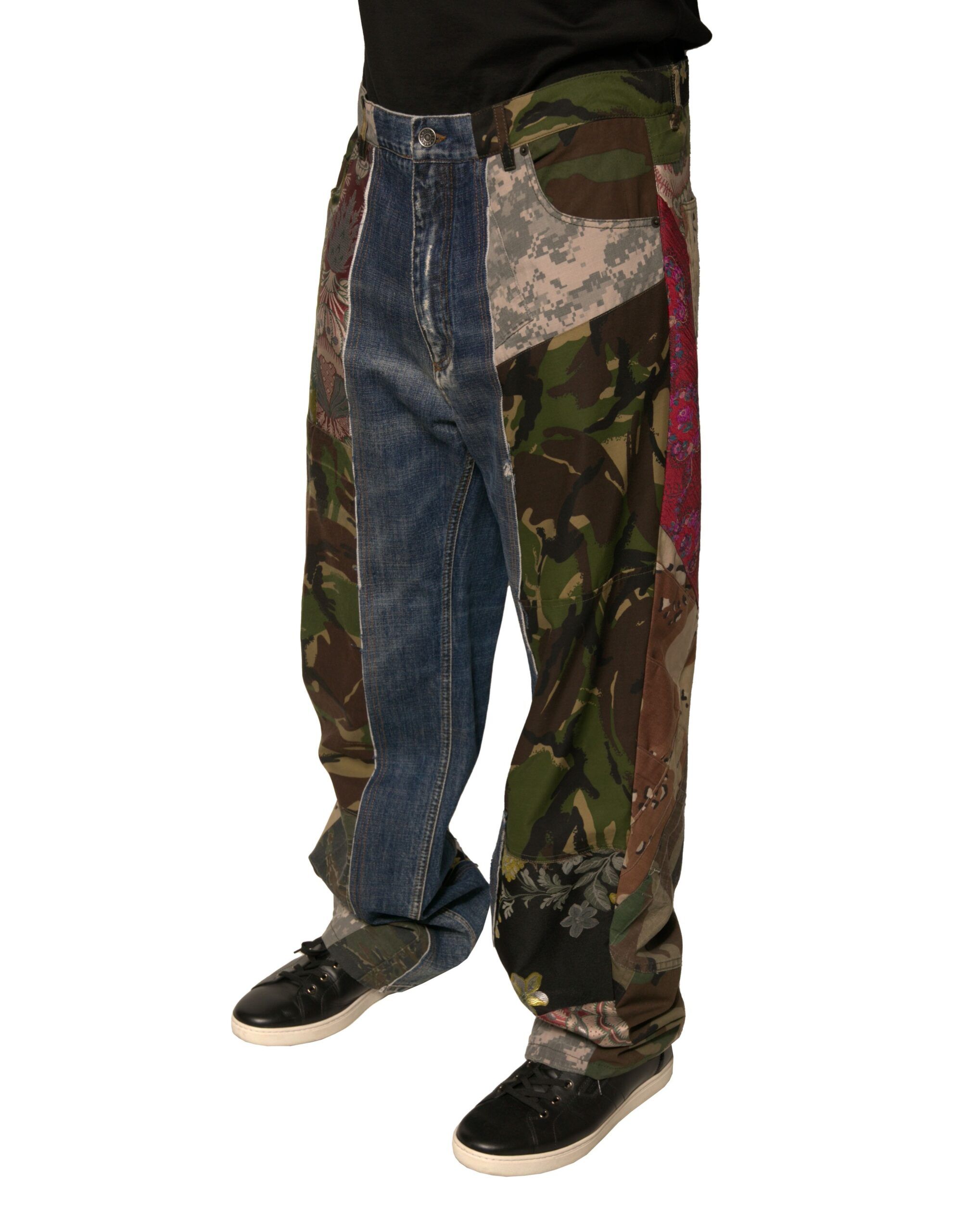 Patchwork Cotton Straight Denim Men's Jeans - Dolce & Gabbana - Modalova