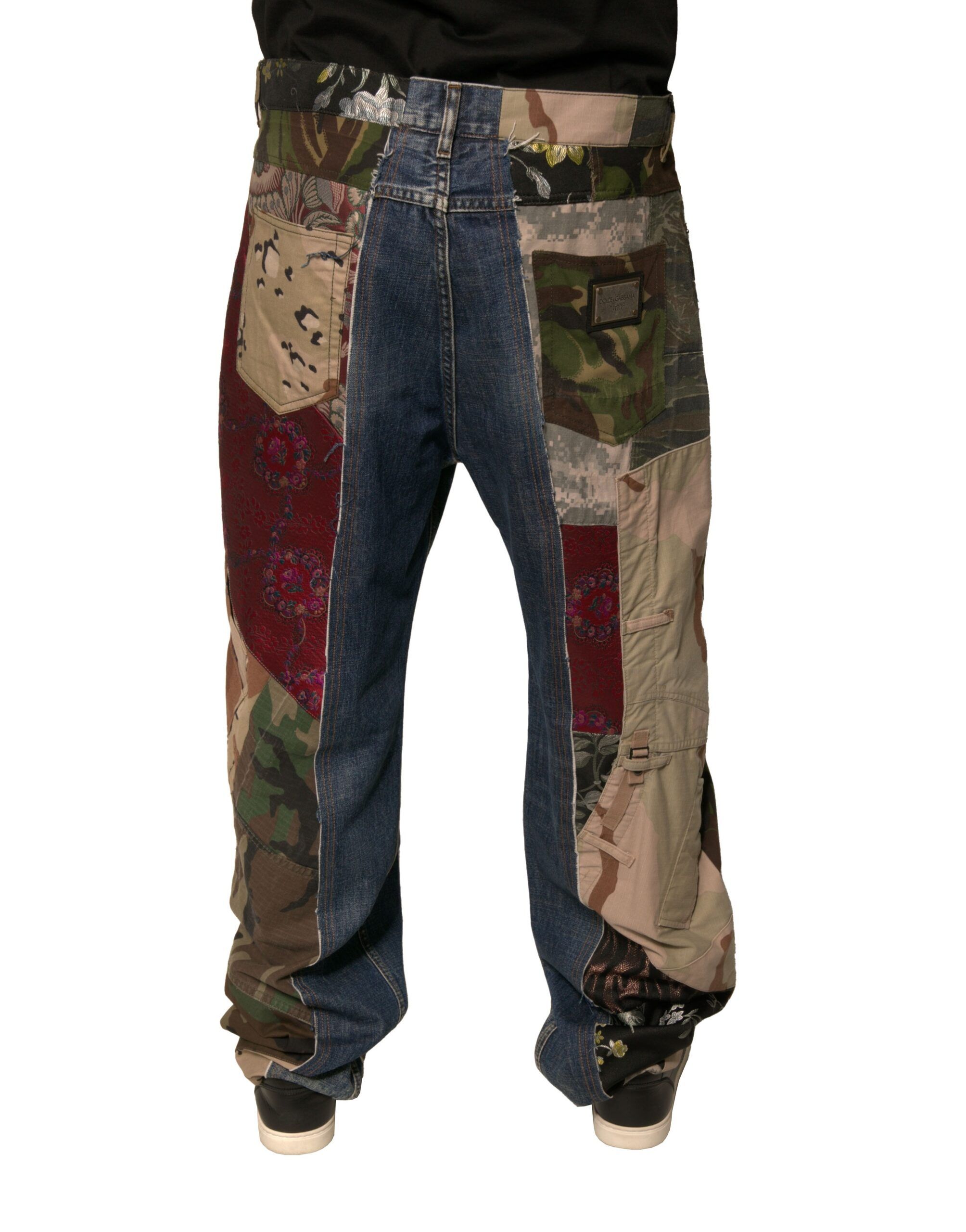 Patchwork Cotton Straight Denim Men's Jeans - Dolce & Gabbana - Modalova