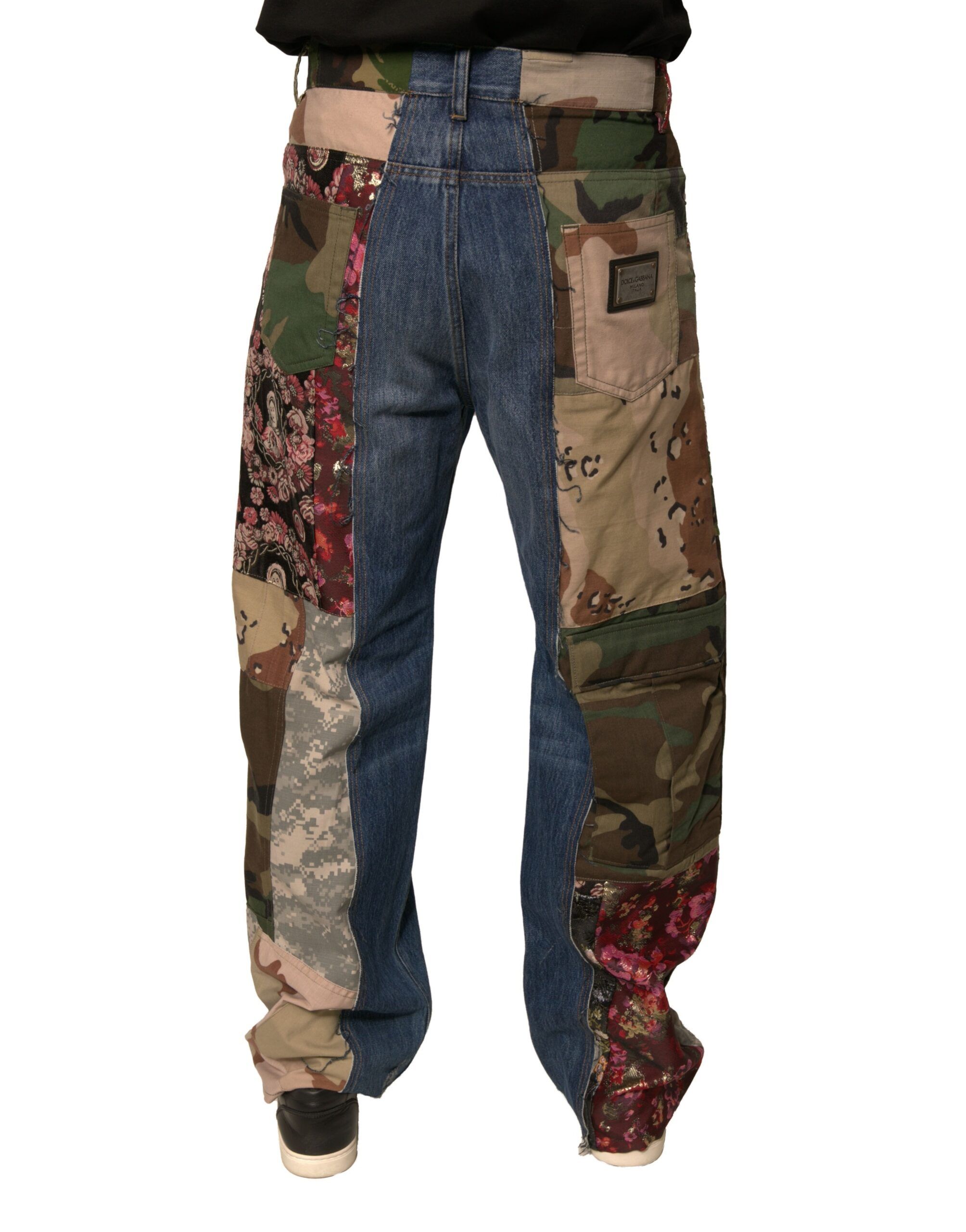 Patchwork Cotton Straight Denim Men's Jeans - Dolce & Gabbana - Modalova