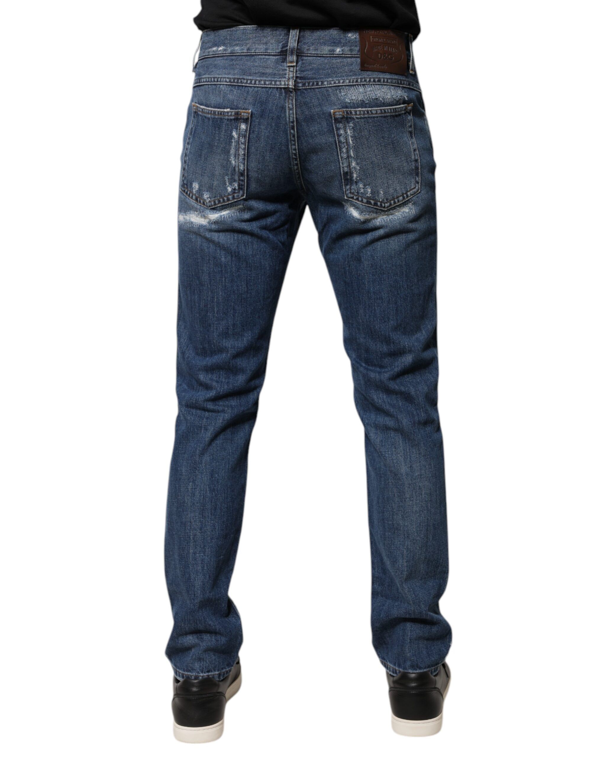 Cotton Tattered Skinny Denim Men's Jeans - Dolce & Gabbana - Modalova