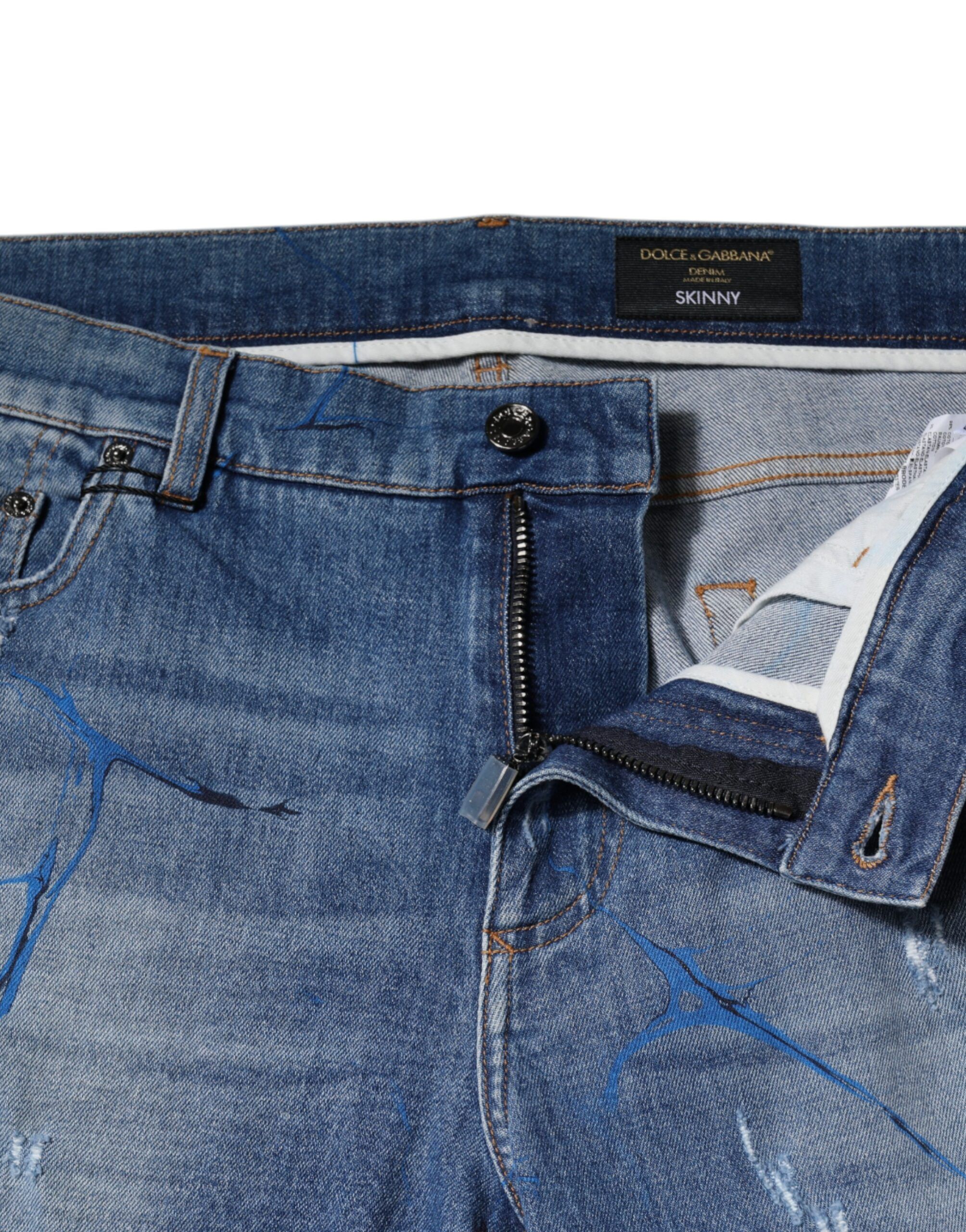 Cotton Stretch Tattered Skinny Denim Men's Jeans - Dolce & Gabbana - Modalova