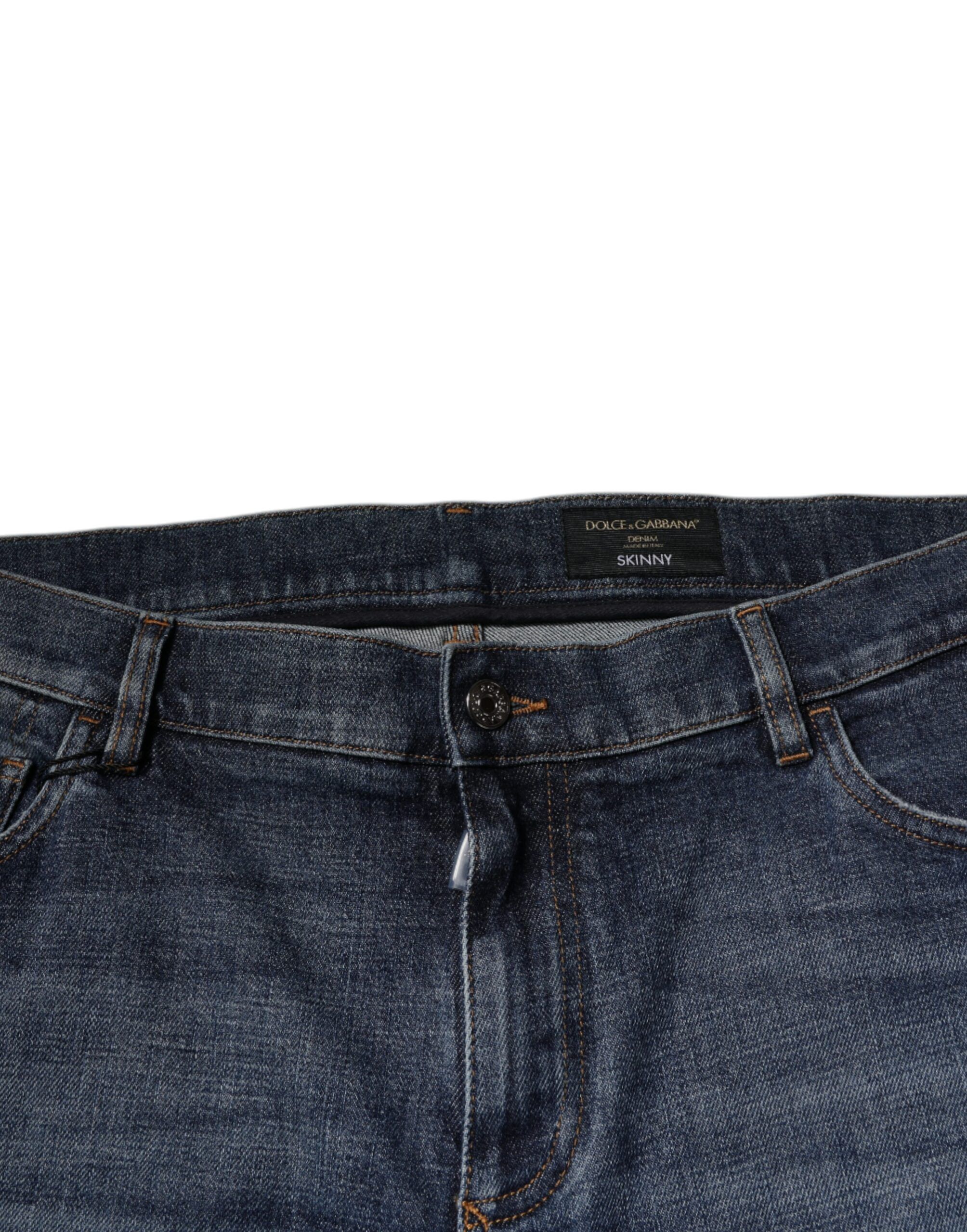 Dark Cotton Logo Skinny Denim Men's Jeans - Dolce & Gabbana - Modalova