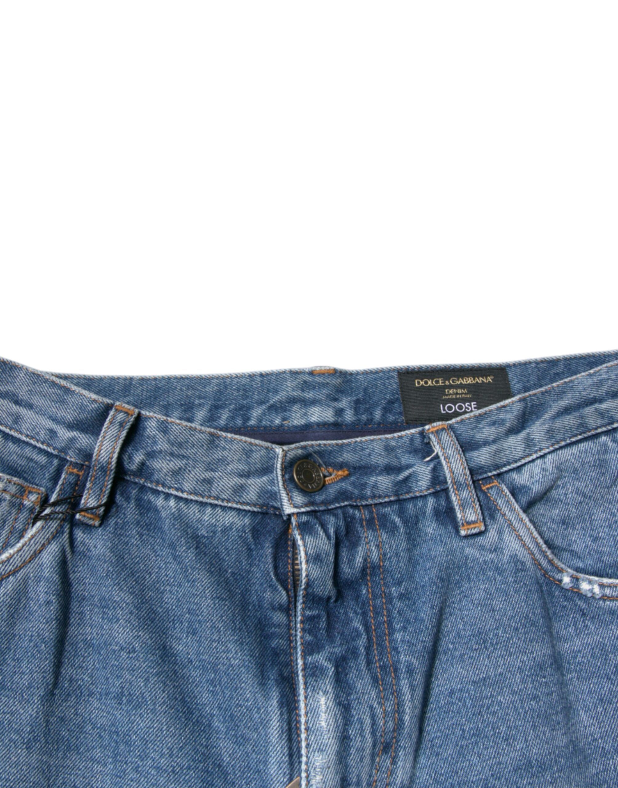 Cotton Logo Men Loose Denim Men's Jeans - Dolce & Gabbana - Modalova