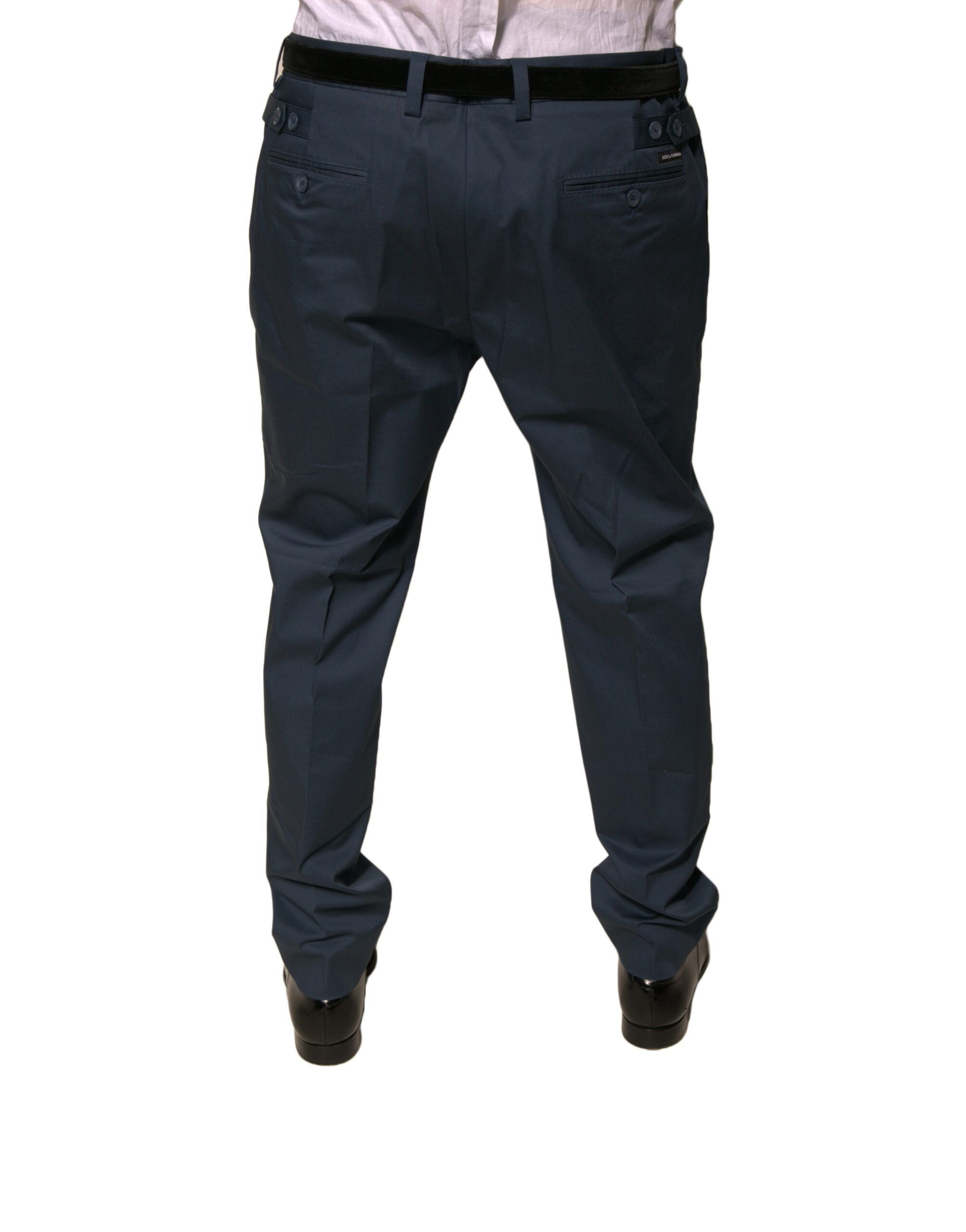 Dark Cotton Stretch Skinny Men Dress Men's Pants - Dolce & Gabbana - Modalova