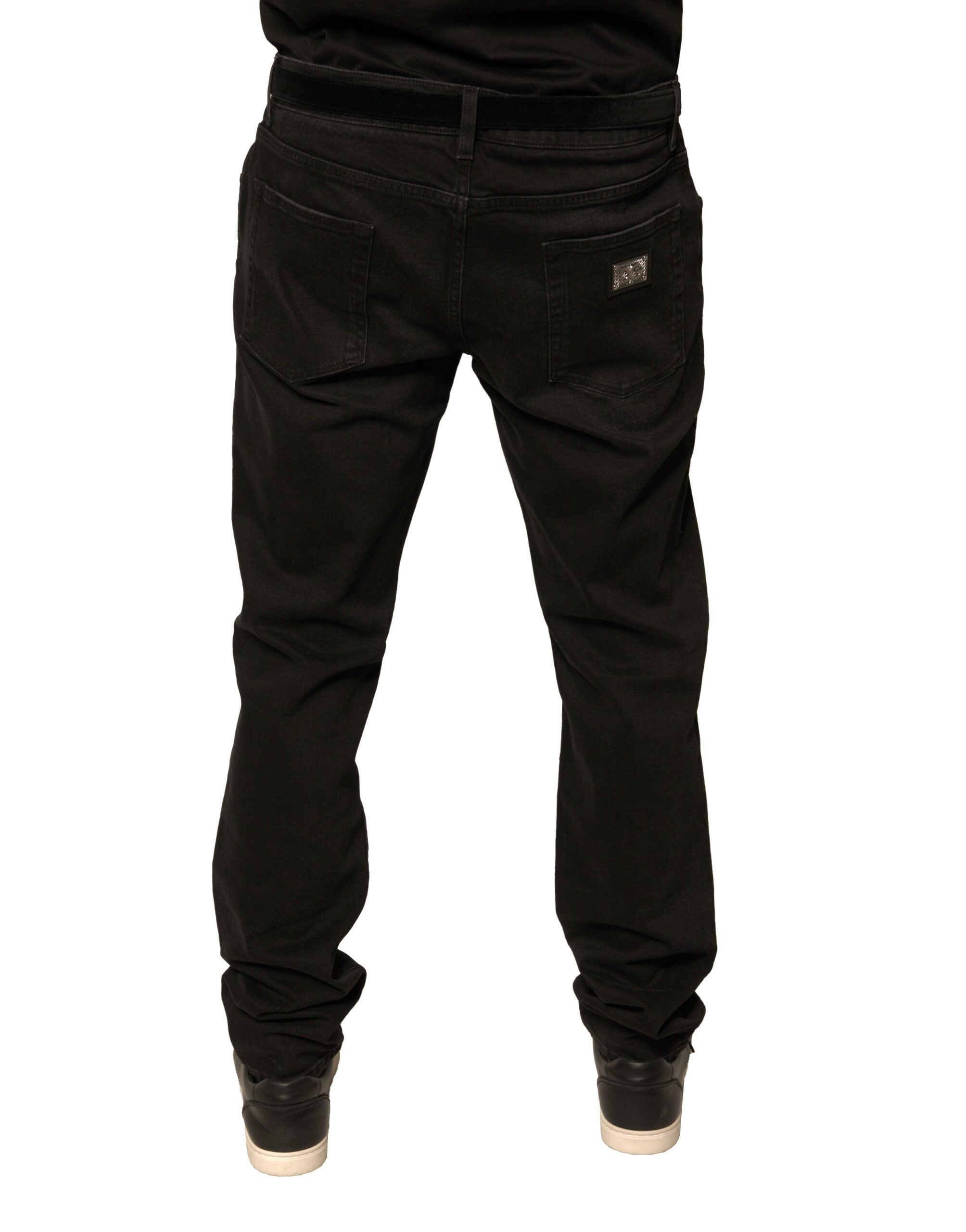 Ripped Logo Cotton Skinny Denim Men's Jeans - Dolce & Gabbana - Modalova