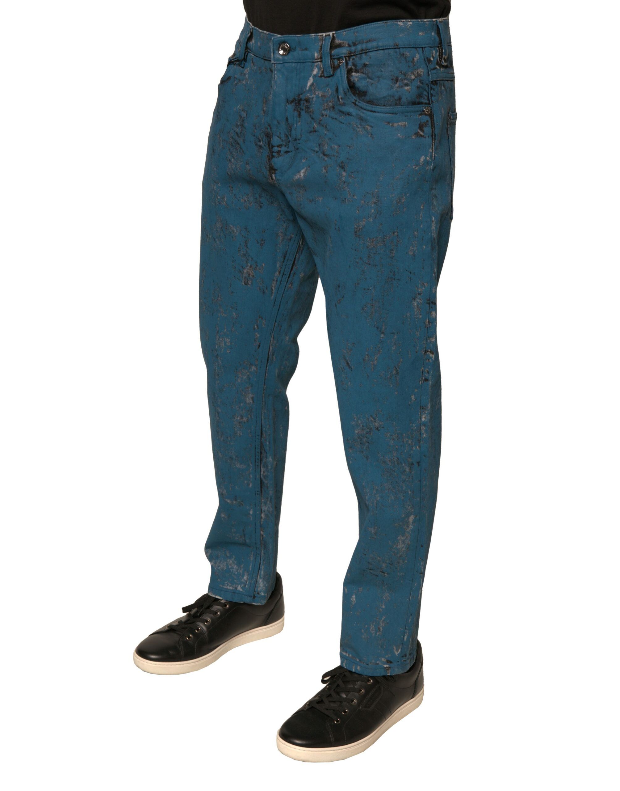 Logo Cotton Stretch Skinny Denim Men's Jeans - Dolce & Gabbana - Modalova