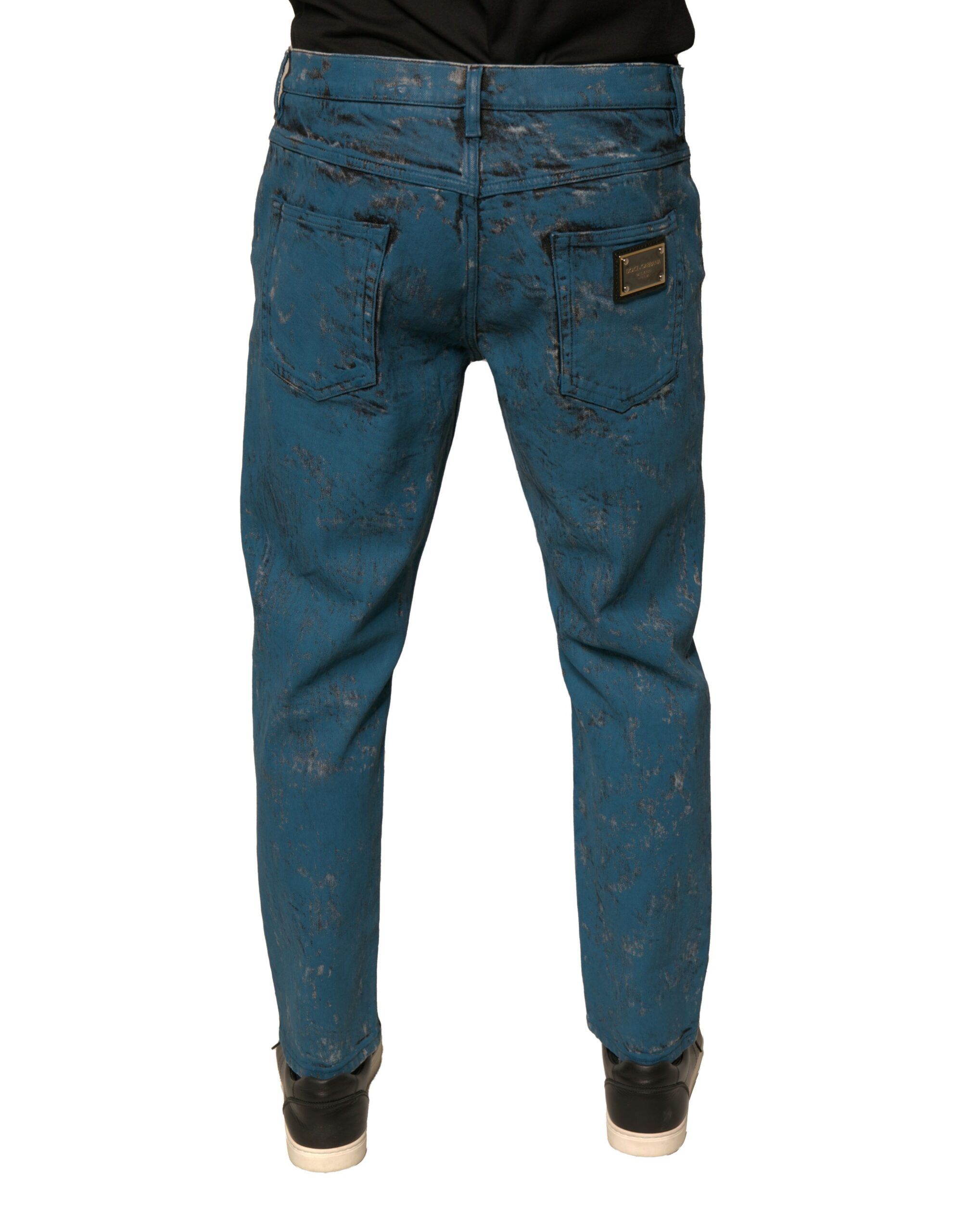 Logo Cotton Stretch Skinny Denim Men's Jeans - Dolce & Gabbana - Modalova