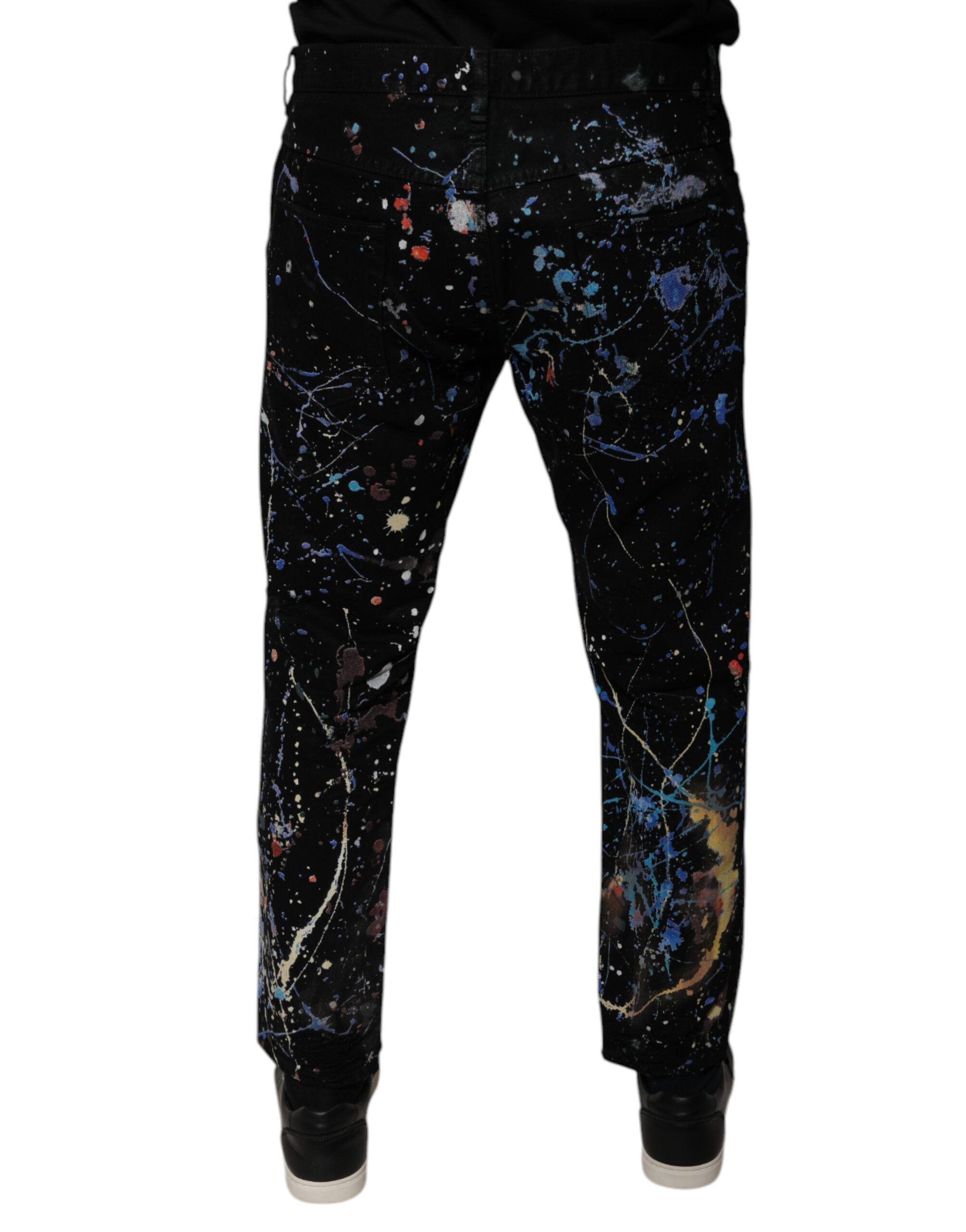 Color Splash Cotton Skinny Denim Men's Jeans - Dolce & Gabbana - Modalova