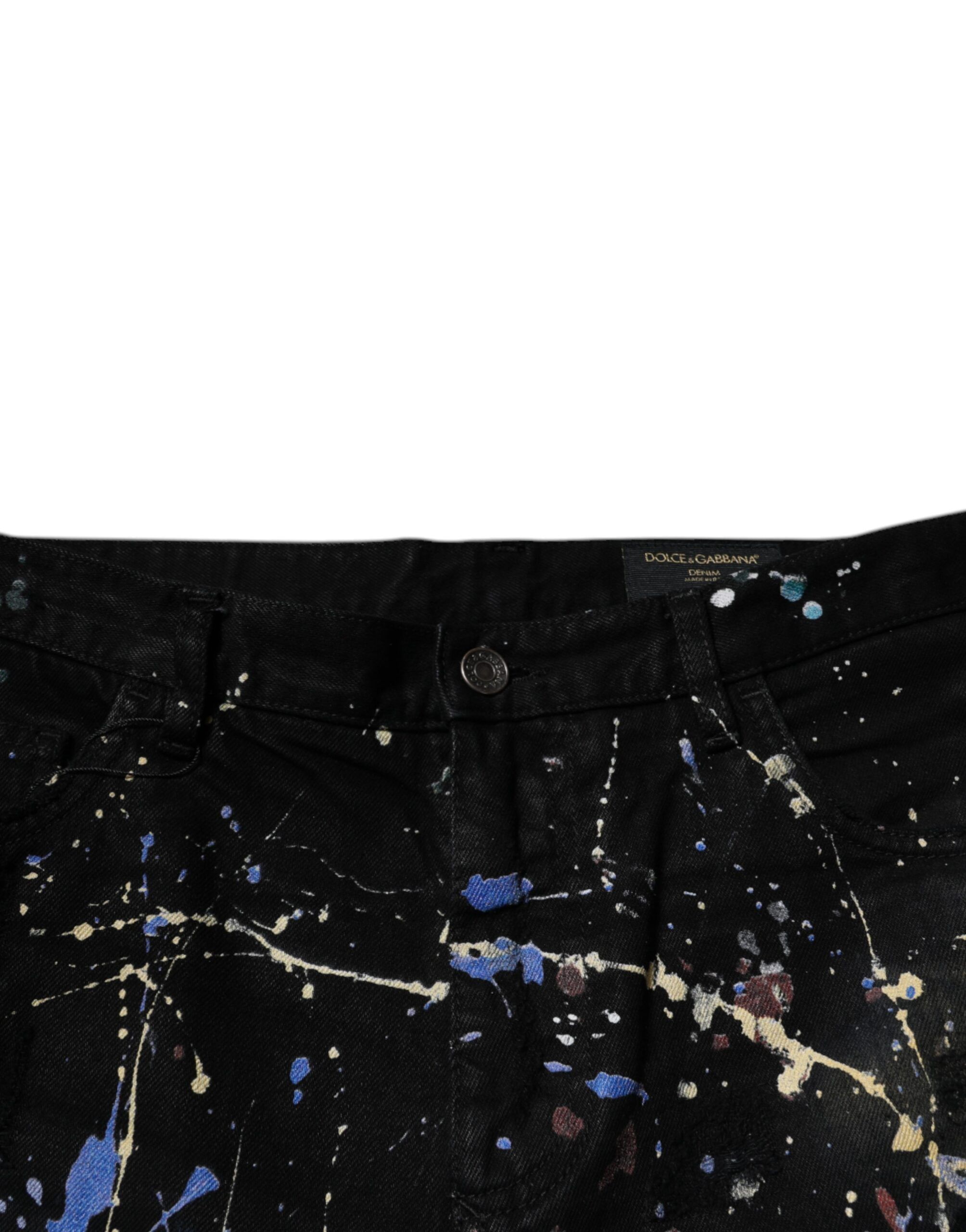 Color Splash Cotton Skinny Denim Men's Jeans - Dolce & Gabbana - Modalova