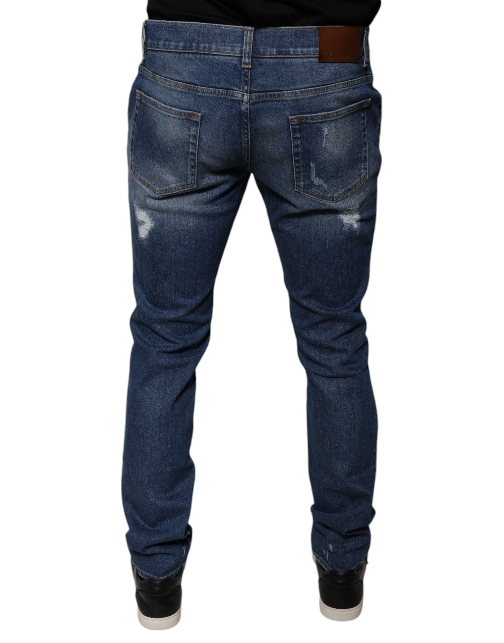 Cotton Tattered Skinny Denim Men's Jeans - Dolce & Gabbana - Modalova