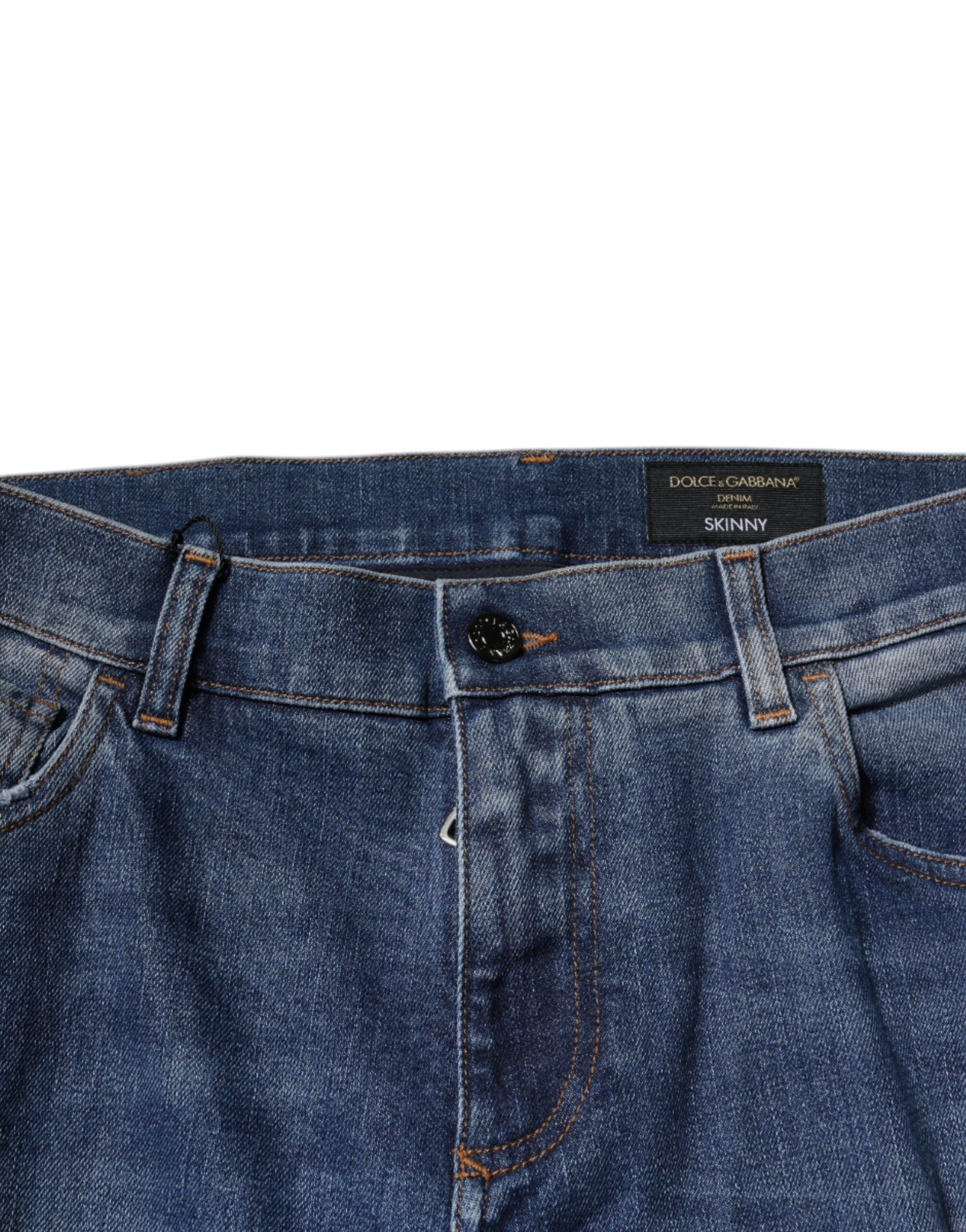 Cotton Tattered Skinny Denim Men's Jeans - Dolce & Gabbana - Modalova