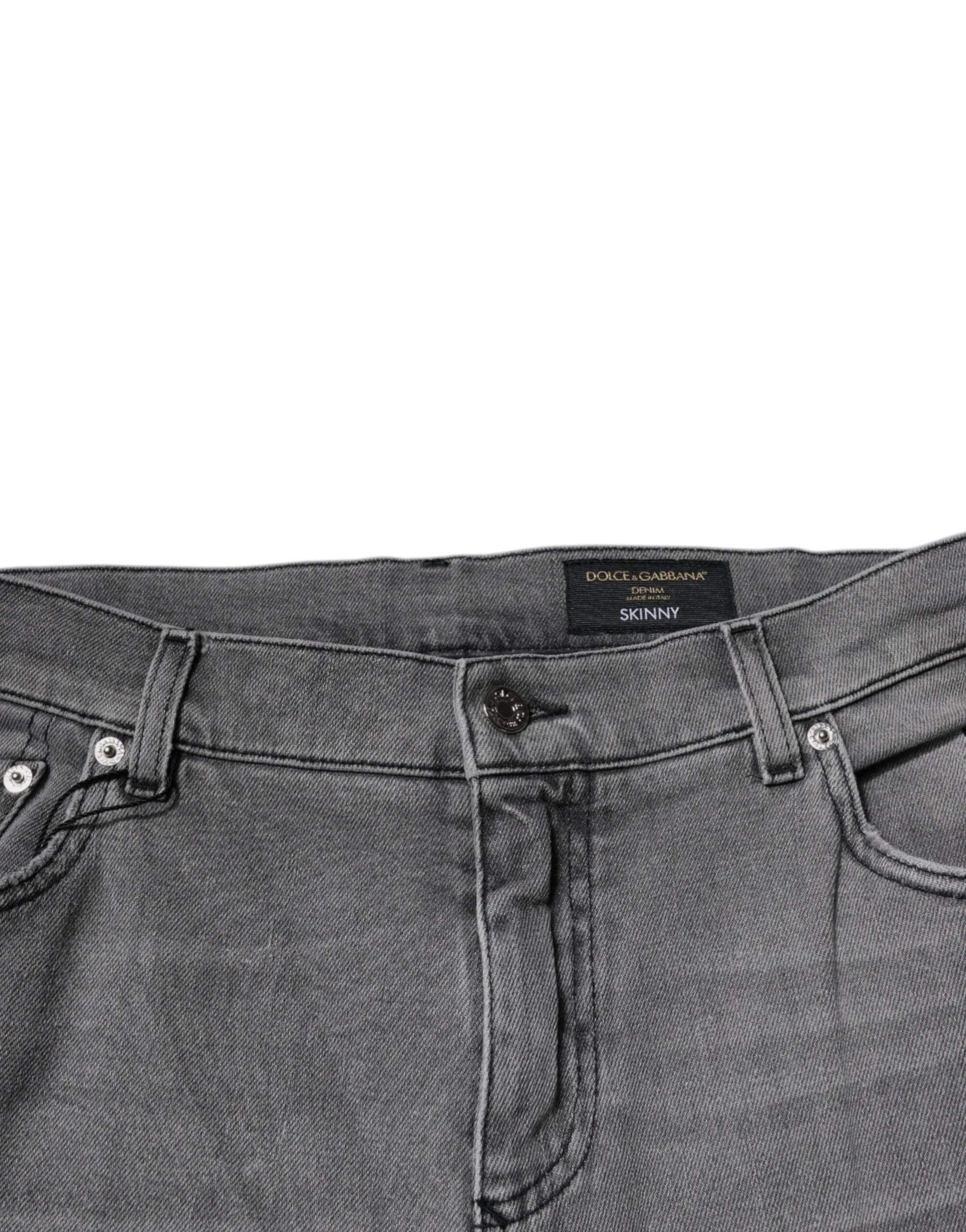 Graphic Print Cotton Skinny Denim Men's Jeans - Dolce & Gabbana - Modalova