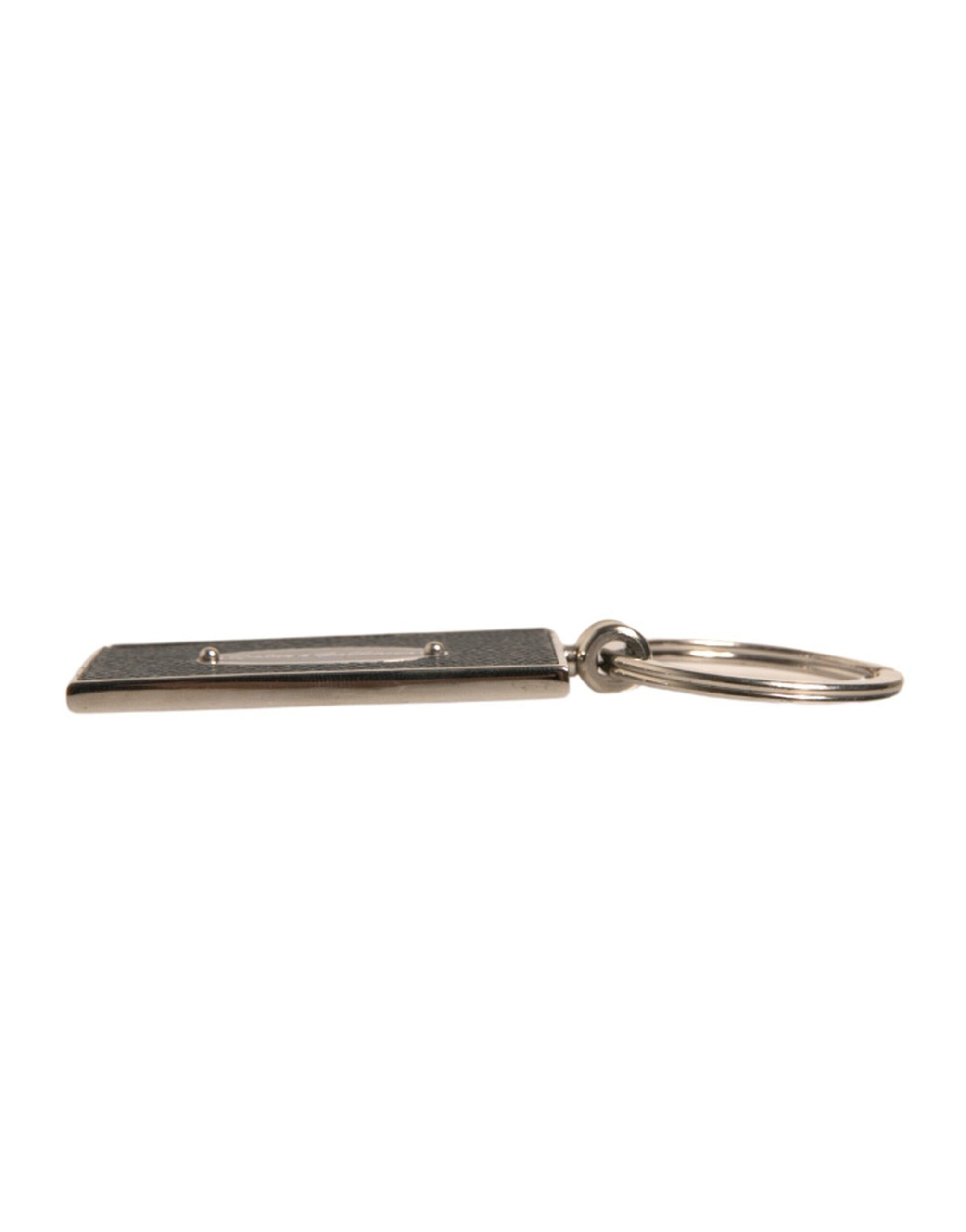 Leather Logo Metal Ring Keychain Men's Keyring - Dolce & Gabbana - Modalova
