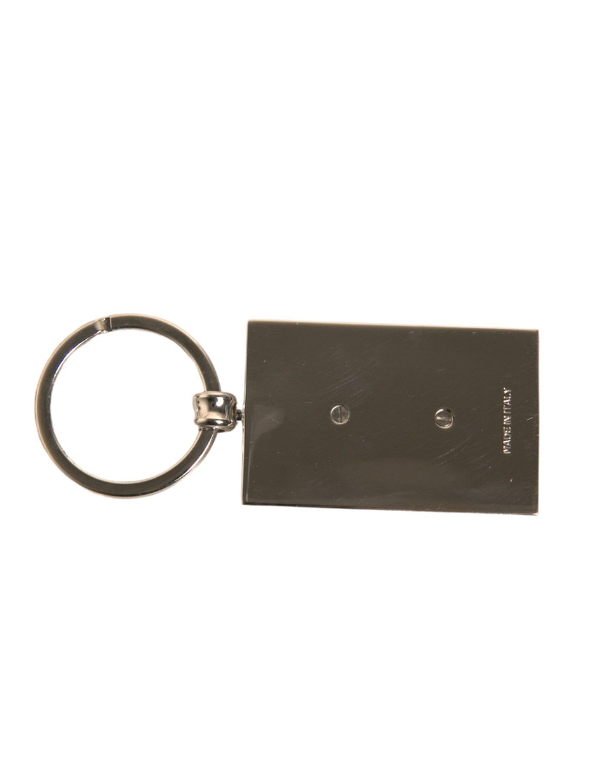 Leather Logo Metal Ring Keychain Men's Keyring - Dolce & Gabbana - Modalova