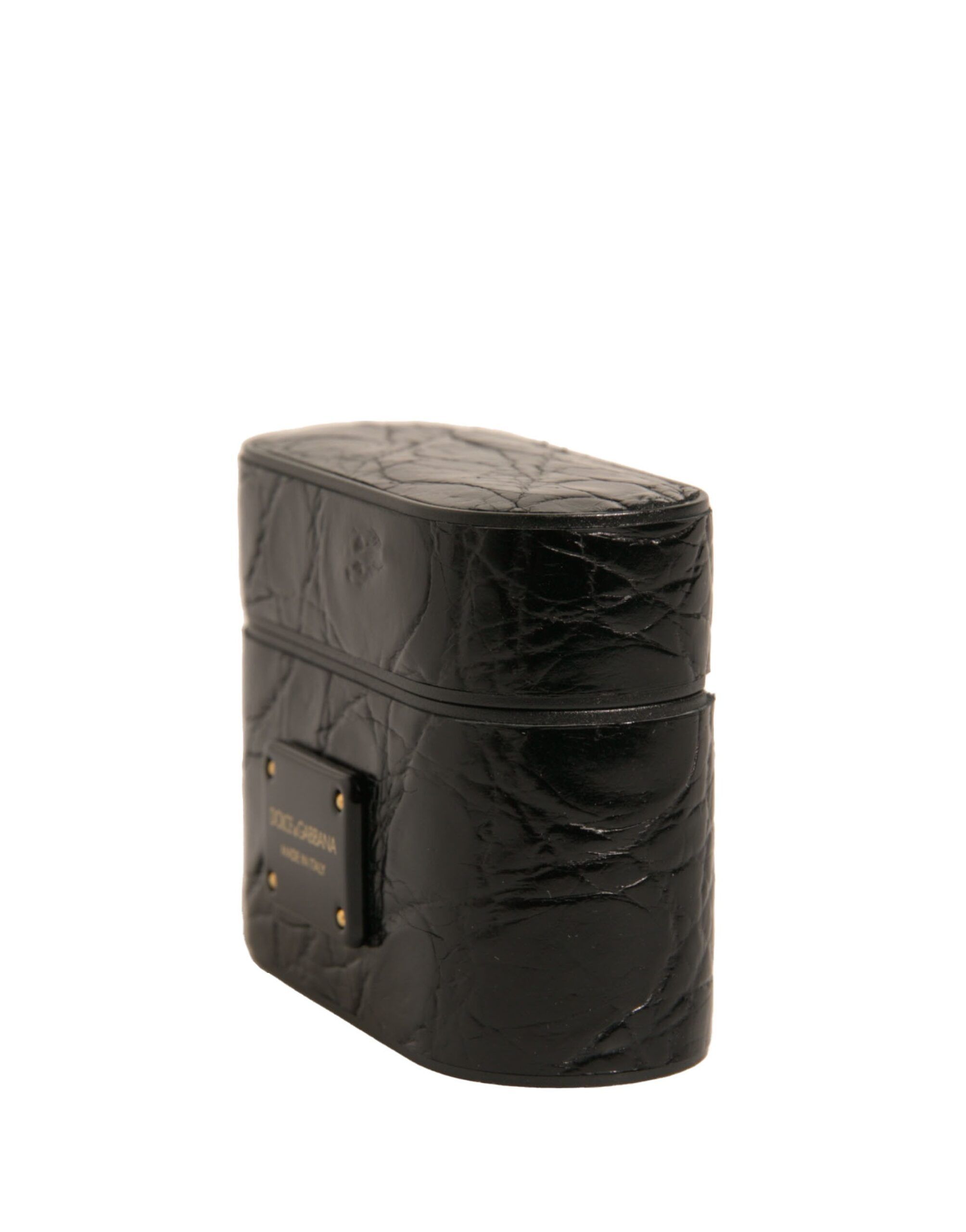 Leather Metal Logo Plaque Holder Airpods Case - Dolce & Gabbana - Modalova