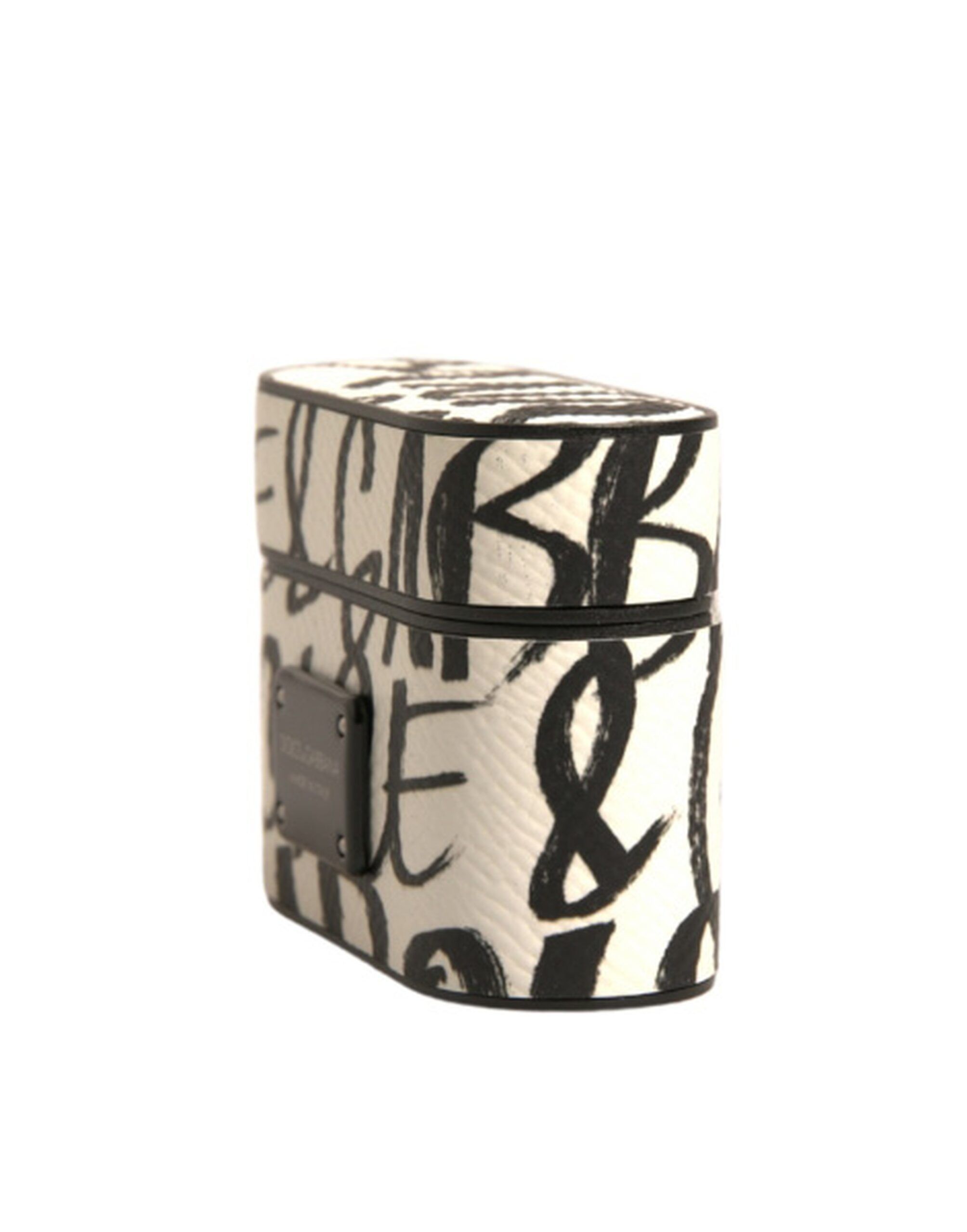 Leather Scribble Embossed Logo Airpods Case - Dolce & Gabbana - Modalova