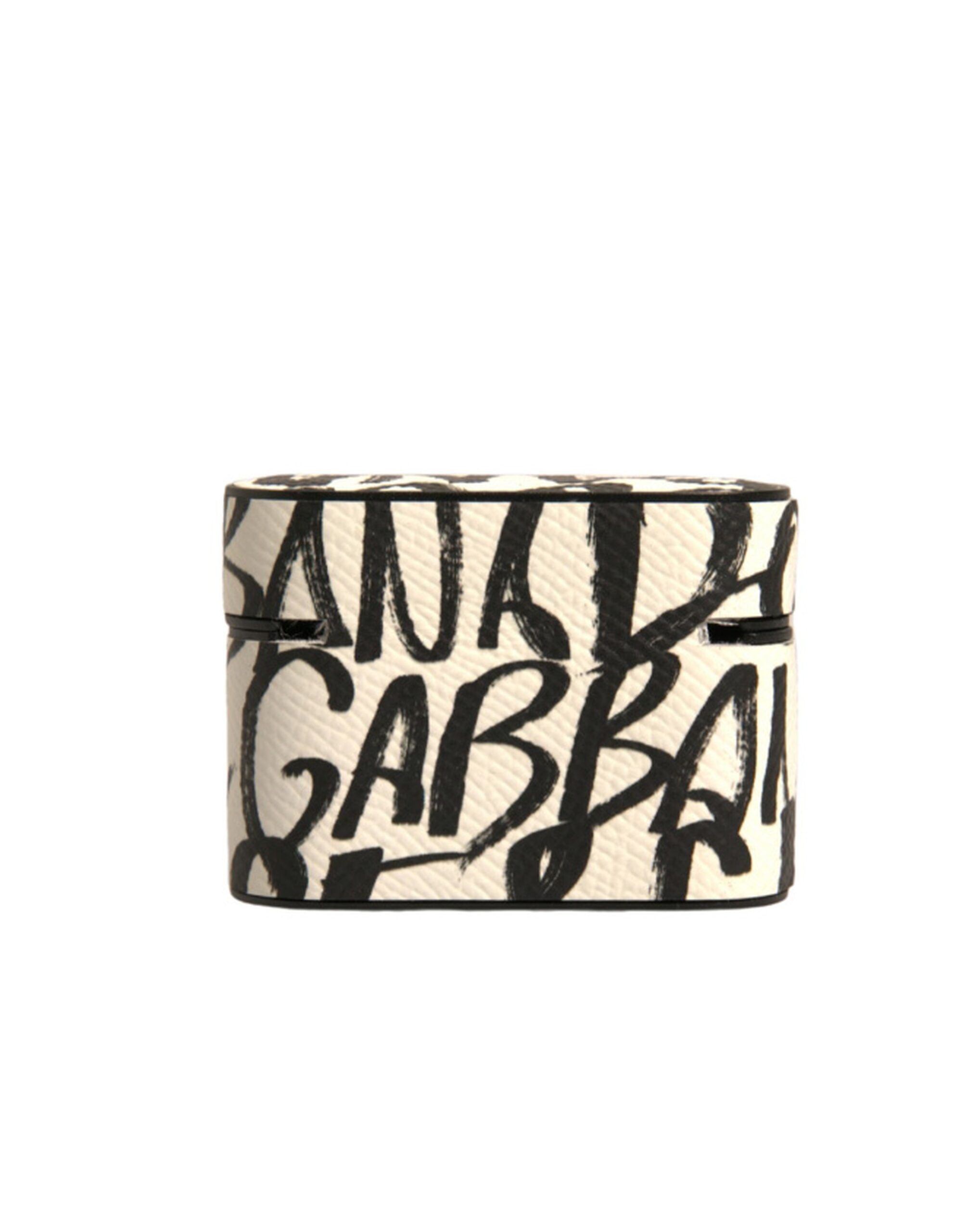 Leather Scribble Embossed Logo Airpods Case - Dolce & Gabbana - Modalova