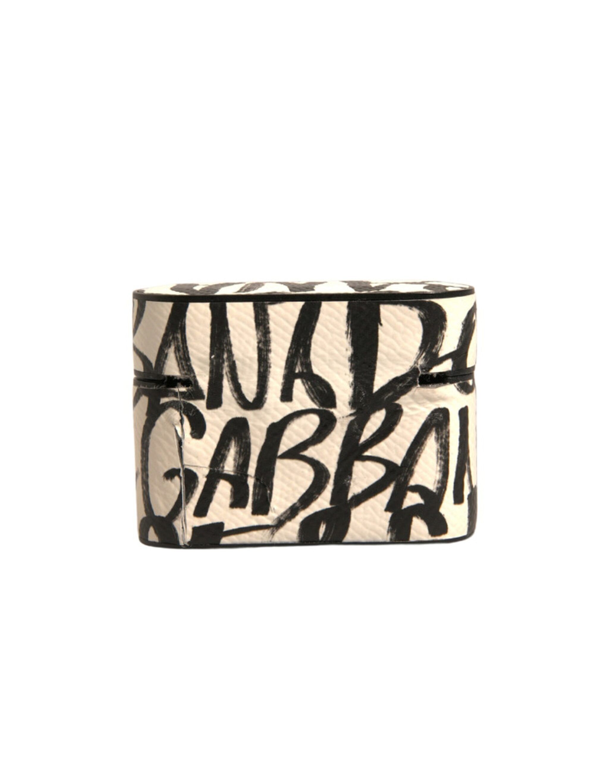 Leather Scribble Embossed Logo Airpods Case (Pre-Owned) - Dolce & Gabbana - Modalova