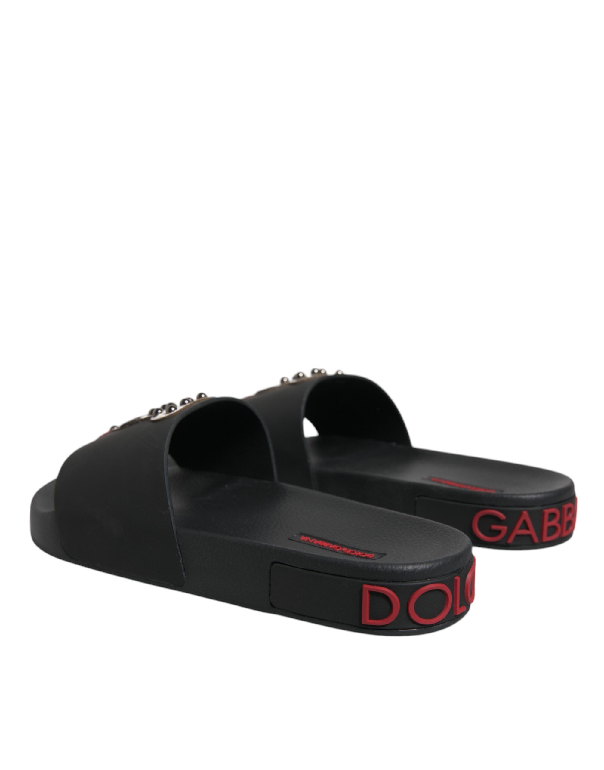 Leather Slides Sandals Beachwear Men's Shoes - Dolce & Gabbana - Modalova