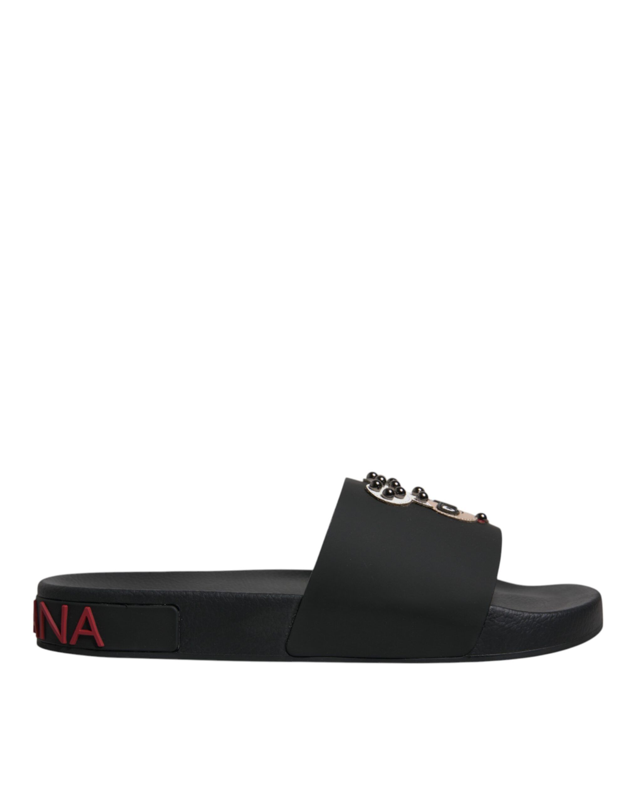 Leather Slides Sandals Beachwear Men's Shoes - Dolce & Gabbana - Modalova