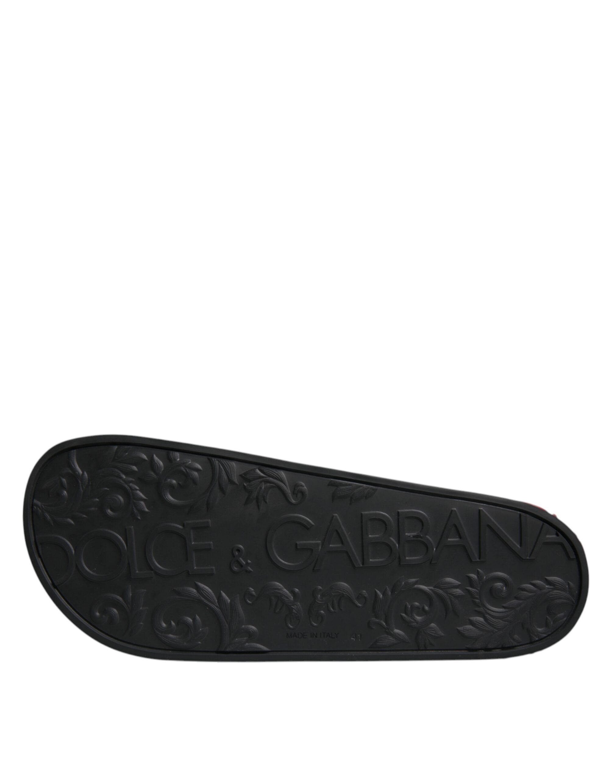Leather Slides Sandals Beachwear Men's Shoes - Dolce & Gabbana - Modalova