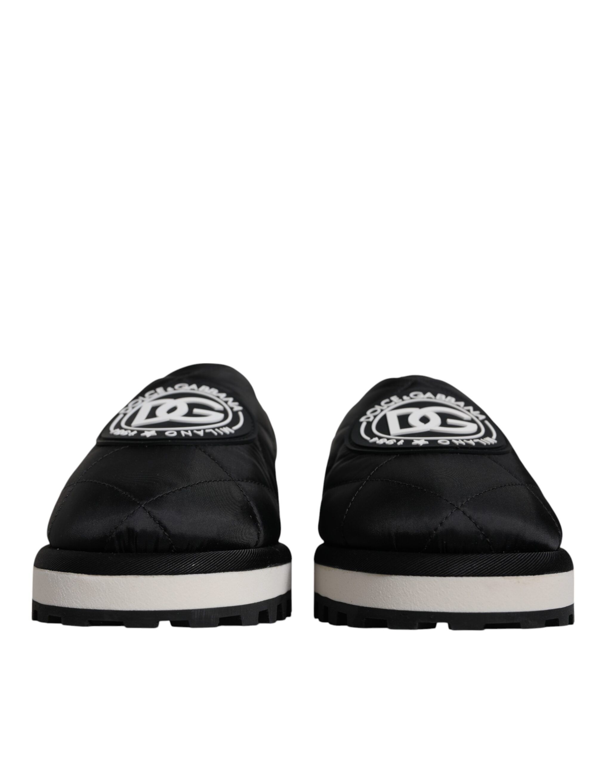 Nylon Quilted Logo Patch Sandals Slides Men's Shoes - Dolce & Gabbana - Modalova