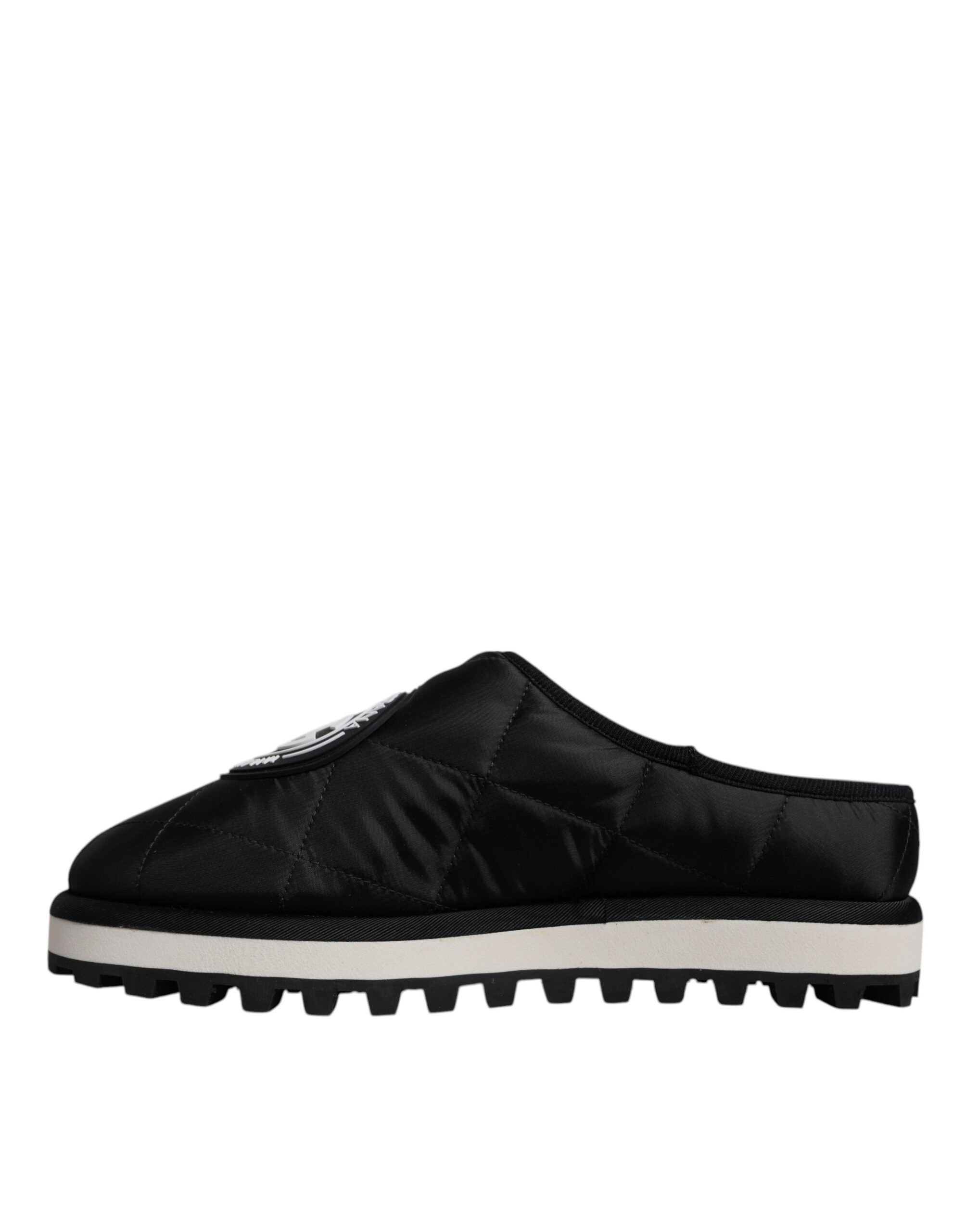 Nylon Quilted Logo Patch Sandals Slides Men's Shoes - Dolce & Gabbana - Modalova