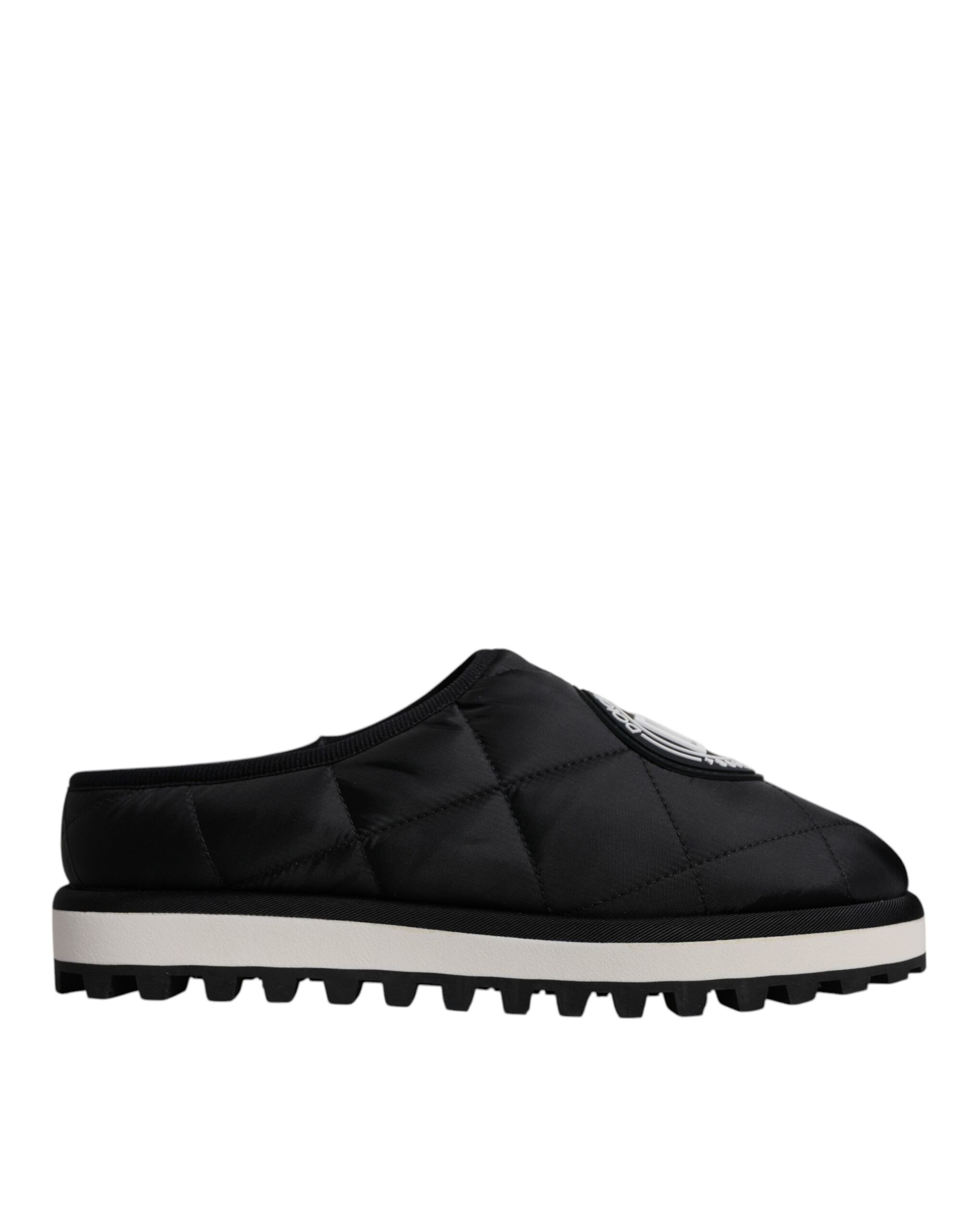 Nylon Quilted Logo Patch Sandals Slides Men's Shoes - Dolce & Gabbana - Modalova