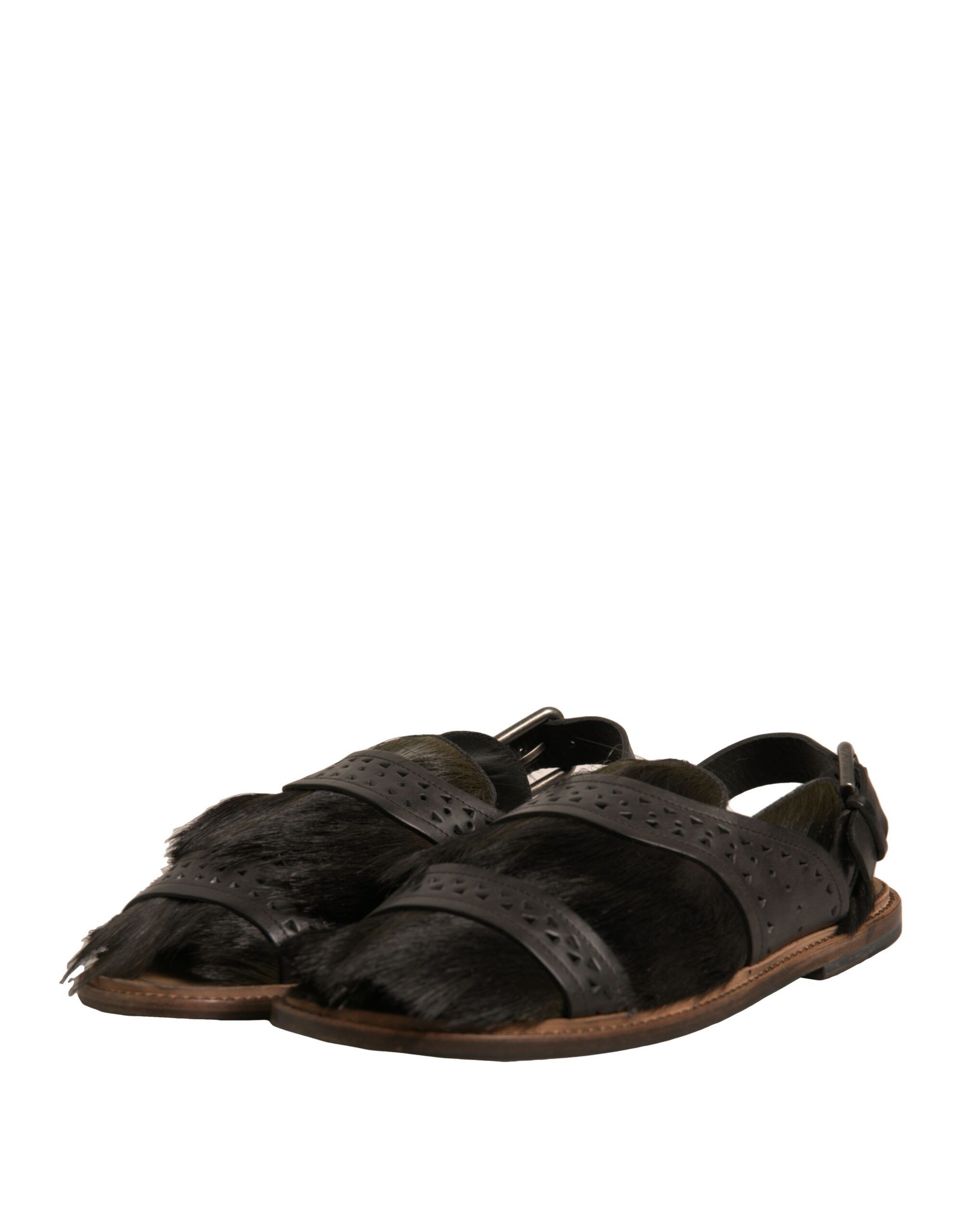 Gazelle Hair Leather Flats Sandals Men's Shoes - Dolce & Gabbana - Modalova
