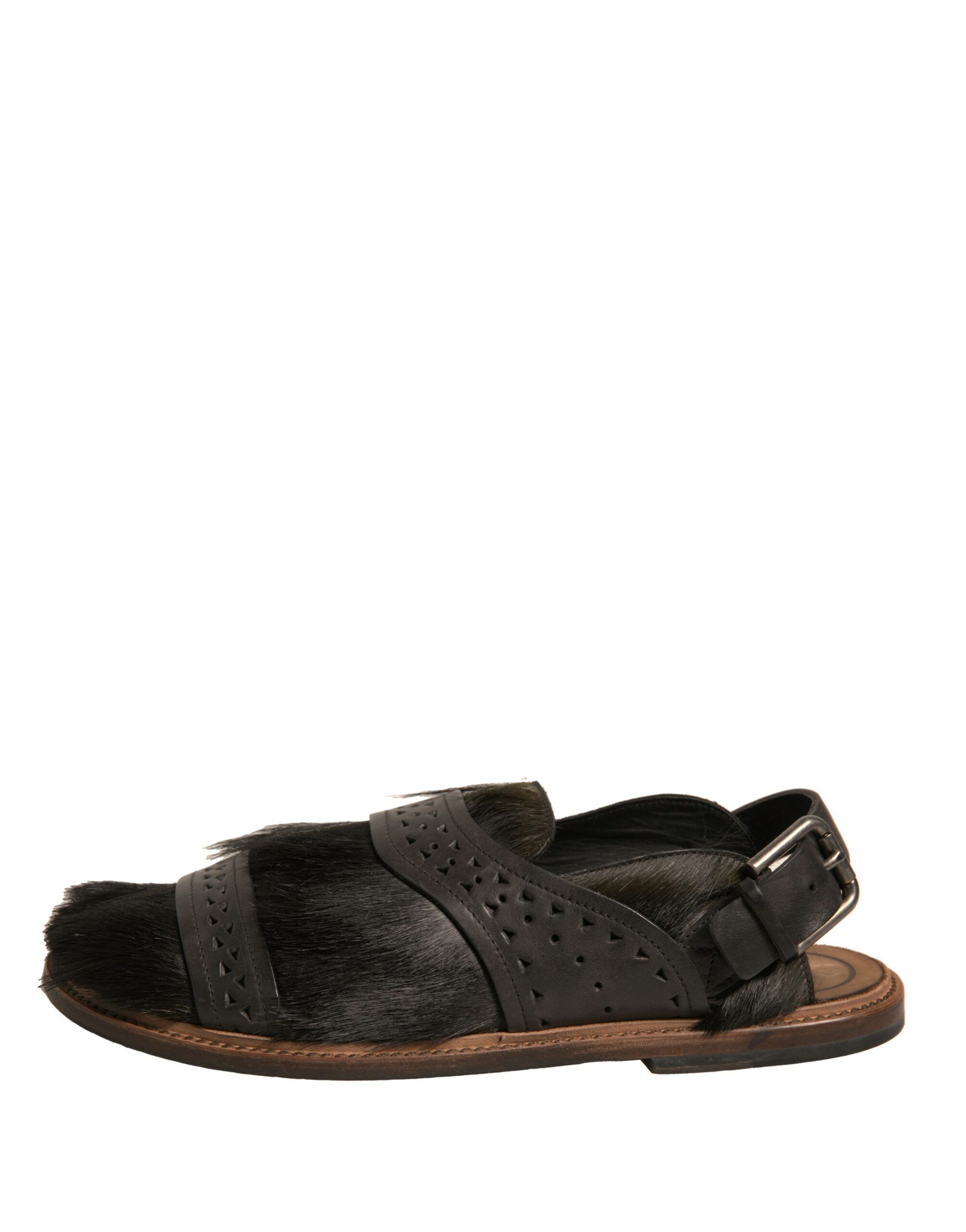 Gazelle Hair Leather Flats Sandals Men's Shoes - Dolce & Gabbana - Modalova