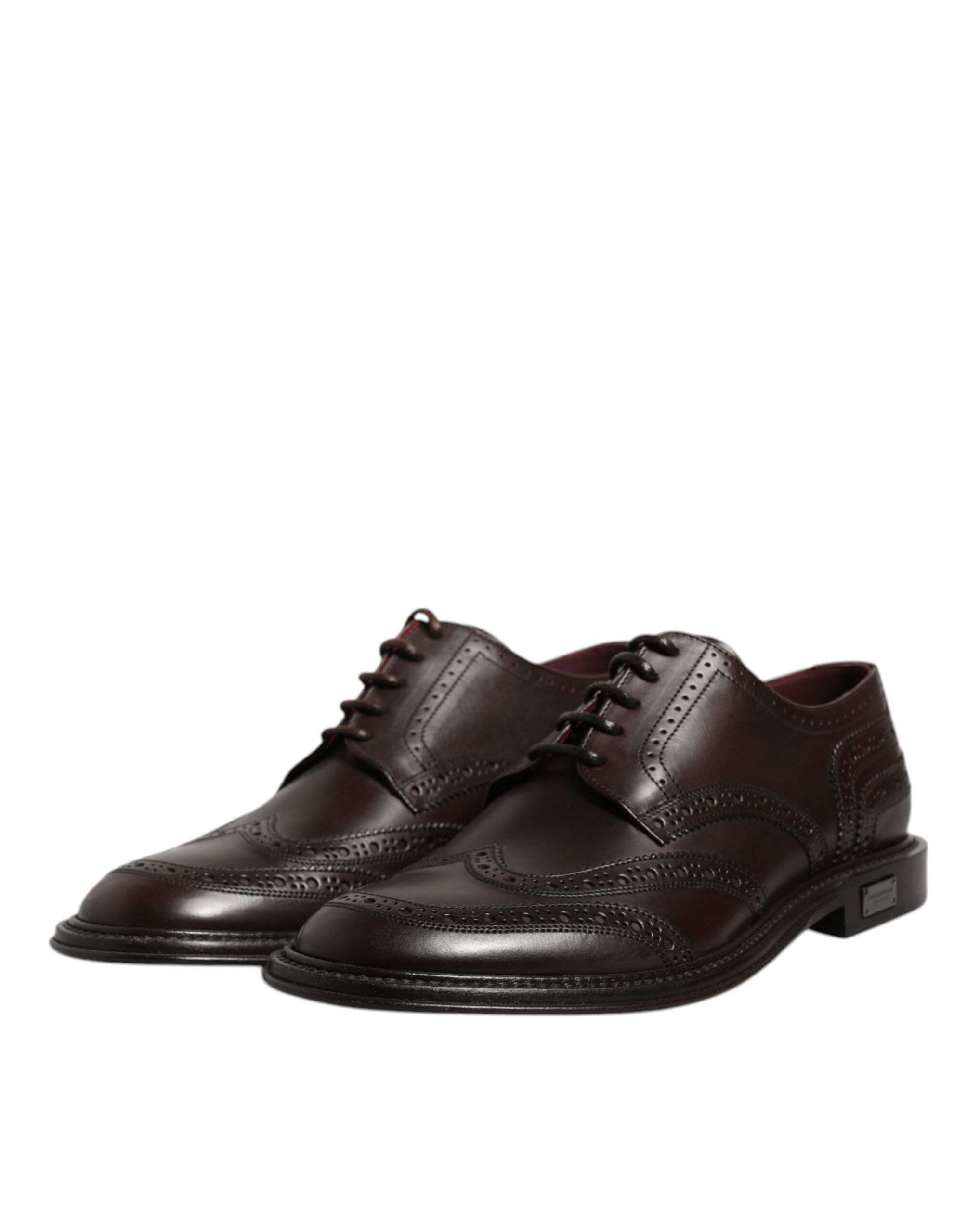 Leather Derby Wingtip Lace Up Formal Dress Men's Shoes - Dolce & Gabbana - Modalova