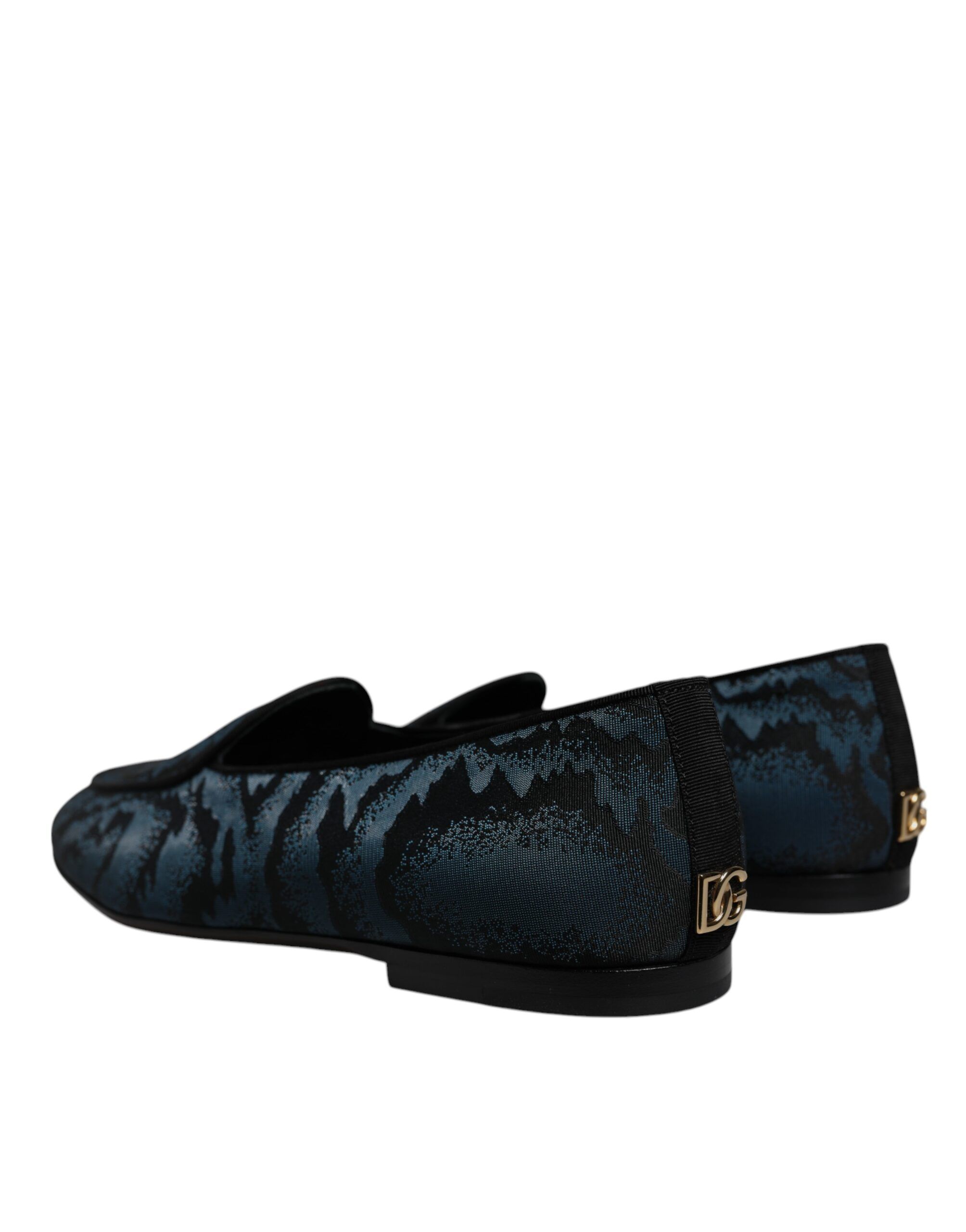 Blue Black Flats Men Loafers Dress Men's Shoes - Dolce & Gabbana - Modalova