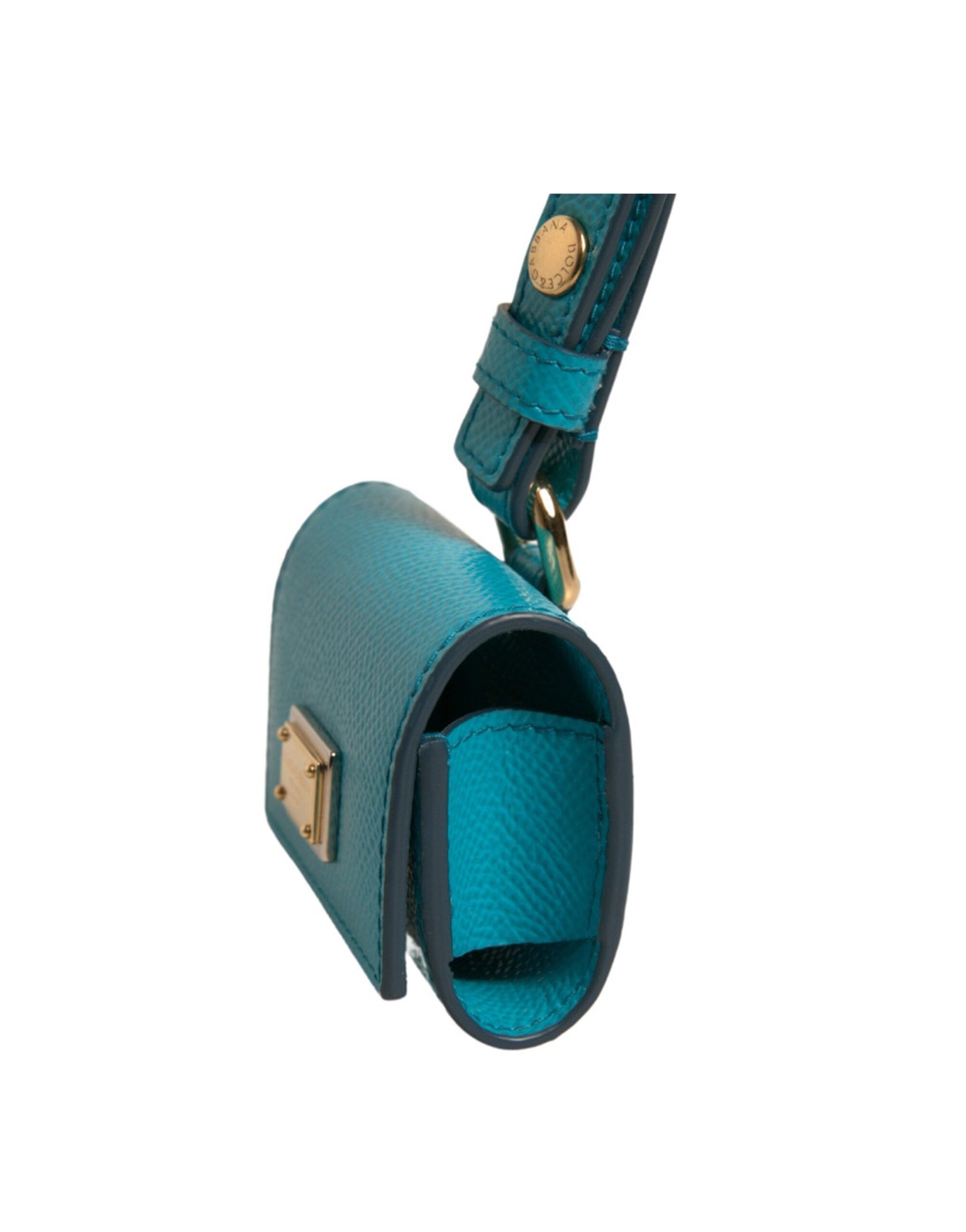 Logo Plaque Leather Gold Metal Strap Airpods Case - Dolce & Gabbana - Modalova