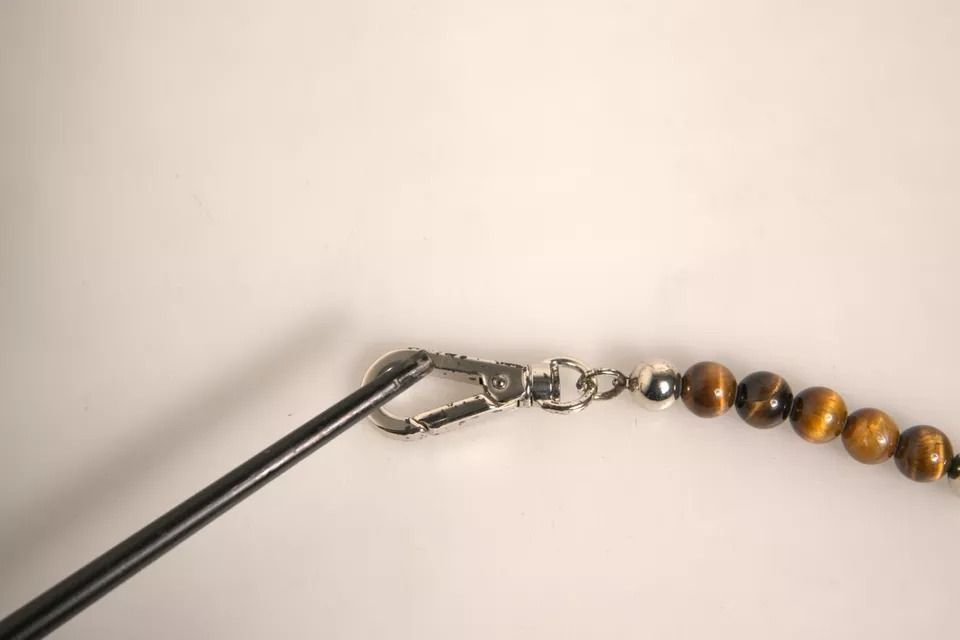 Brass Chain Beaded Logo Plaque Keychain Women's Keyring (Pre-Owned) - Dolce & Gabbana - Modalova