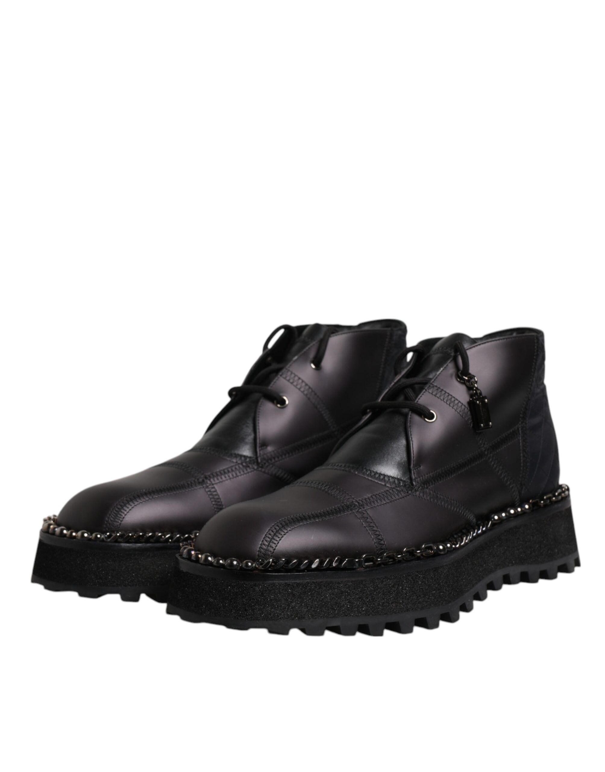 Leather Lace Up Ankle Boots Men's Shoes - Dolce & Gabbana - Modalova
