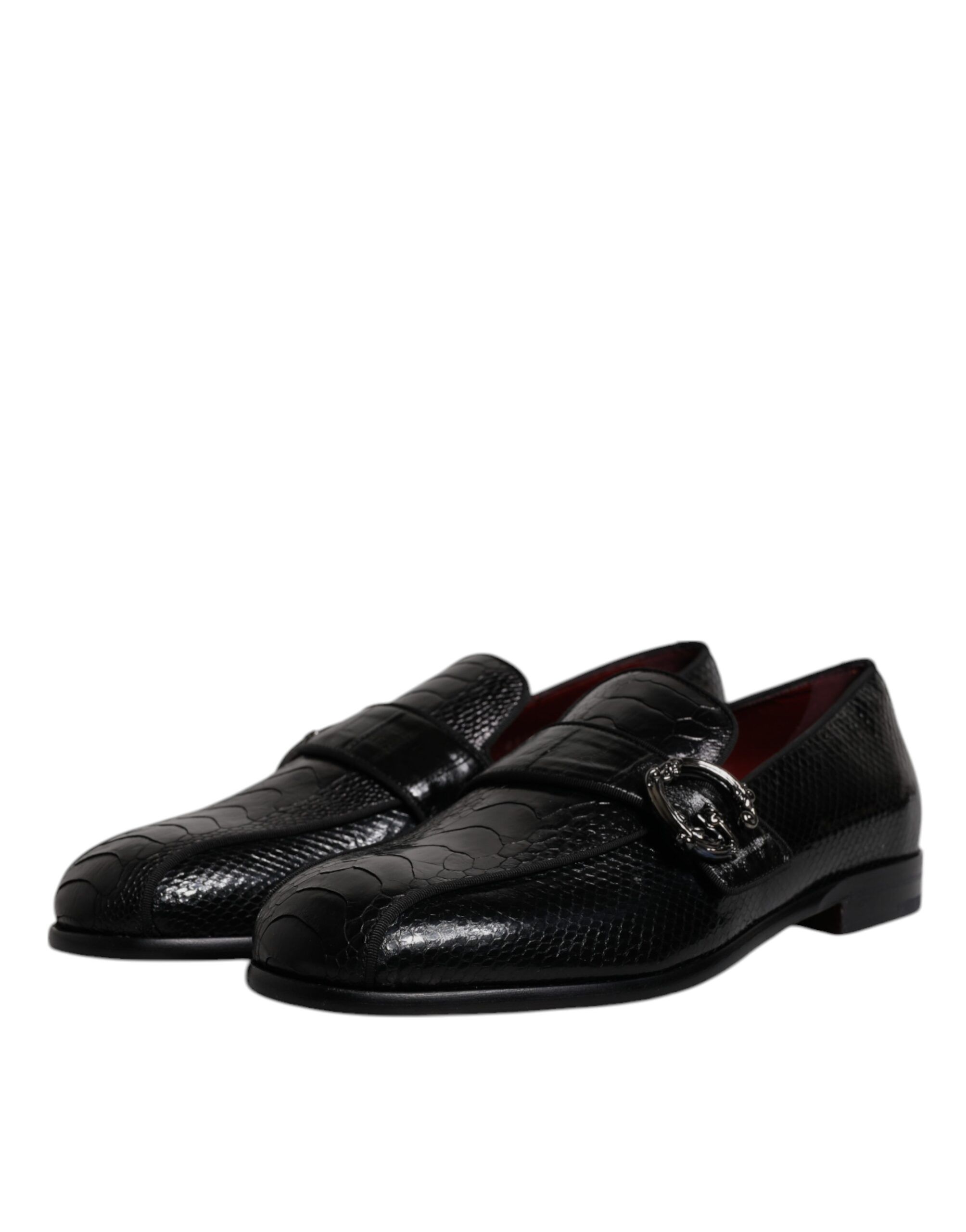 Exotic Leather DG Logo Loafers Formal Dress Men's Shoes - Dolce & Gabbana - Modalova